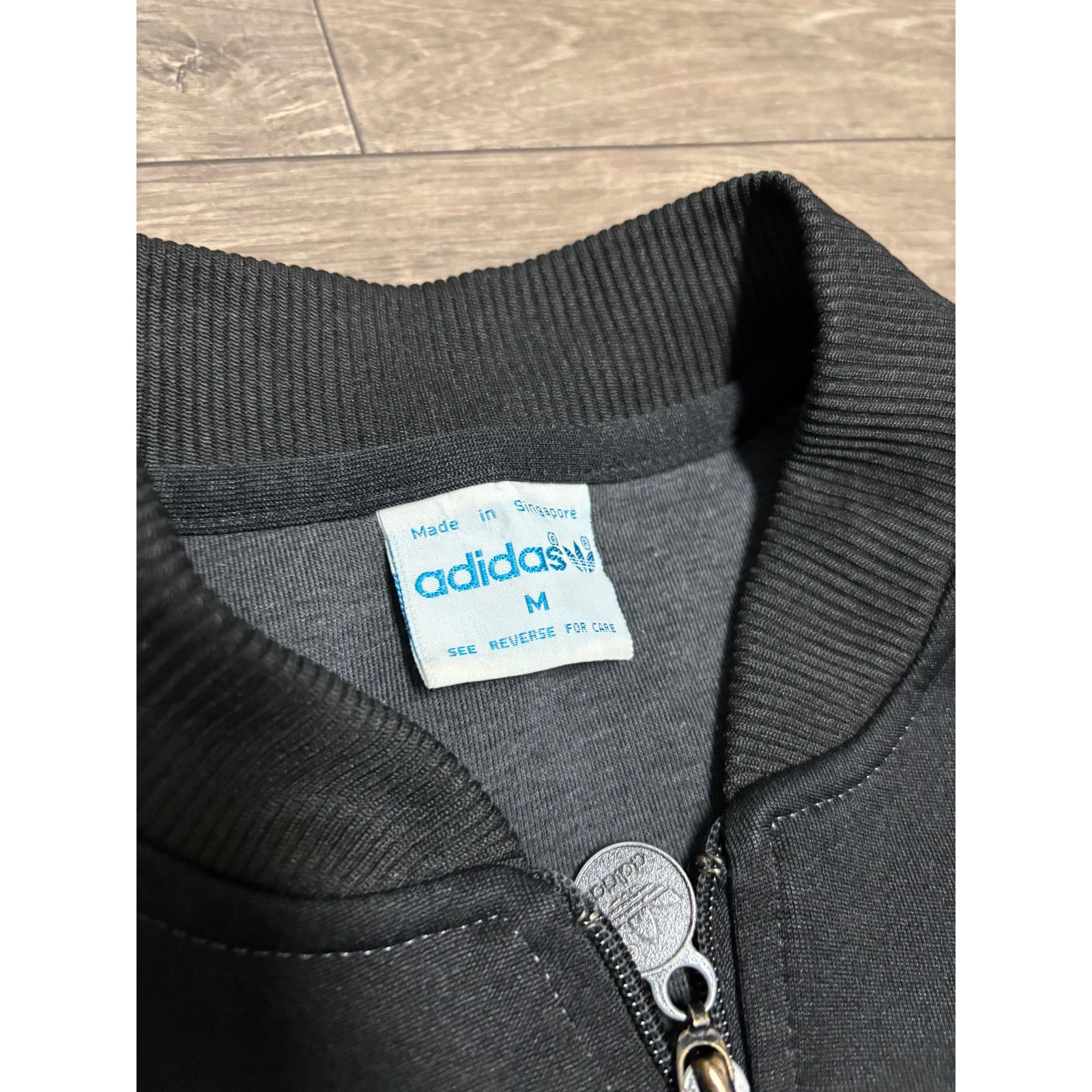Adidas × Vintage Vintage Adidas Black Track Jacket Sz M 80s Size US M / EU 48-50 / 2 - 3 Thumbnail