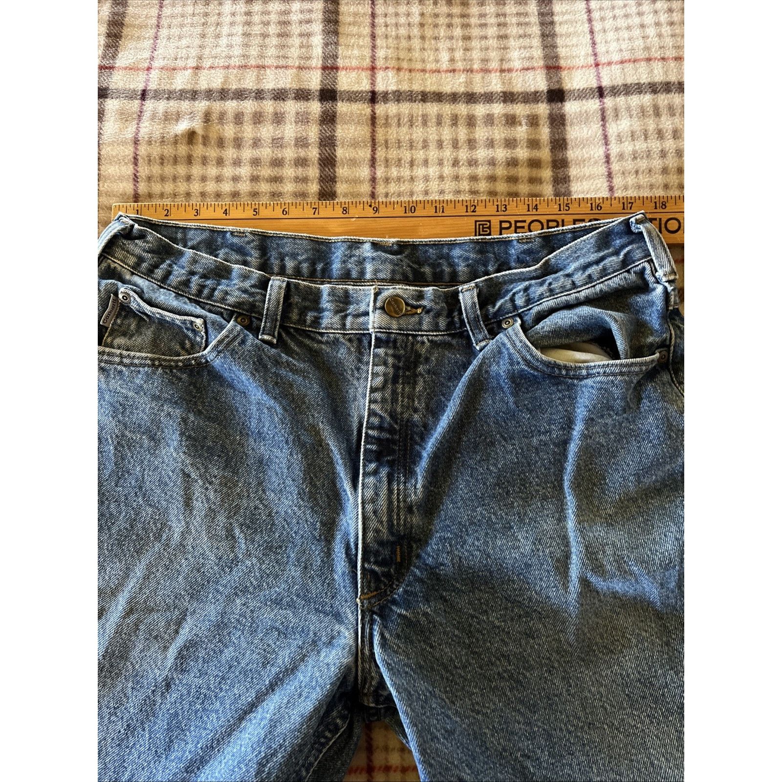 Carhartt Carhartt Jeans Men’s 35x27 Relaxed Fit Denim Blue Med Wash Size US 35 - 3 Thumbnail