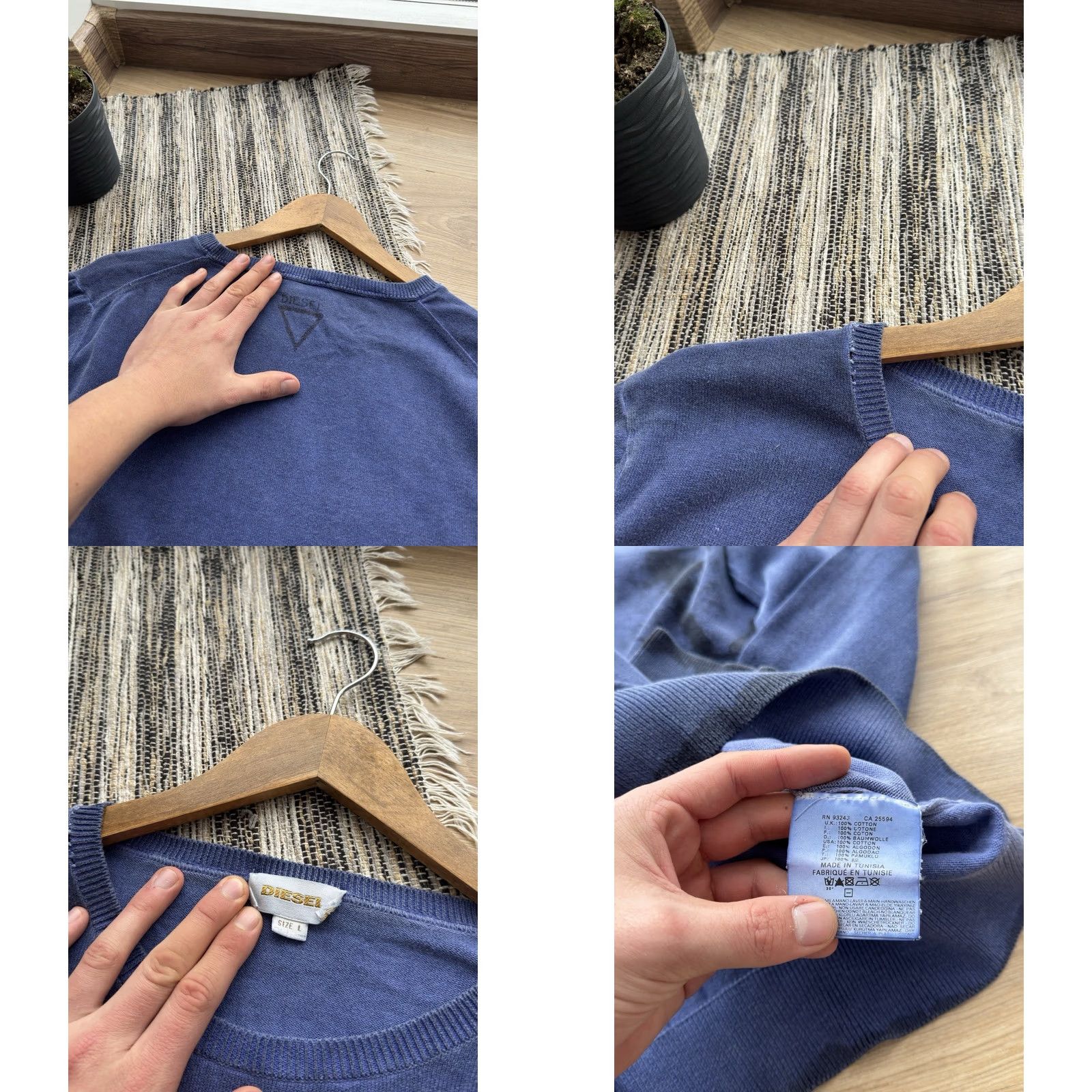 Diesel VINTAGE Diesel Sweater Men L Blue 90s Y2K Distressed Style Pullover Streetwear Fashion Size US L / EU 52-54 / 3 - 8 Thumbnail