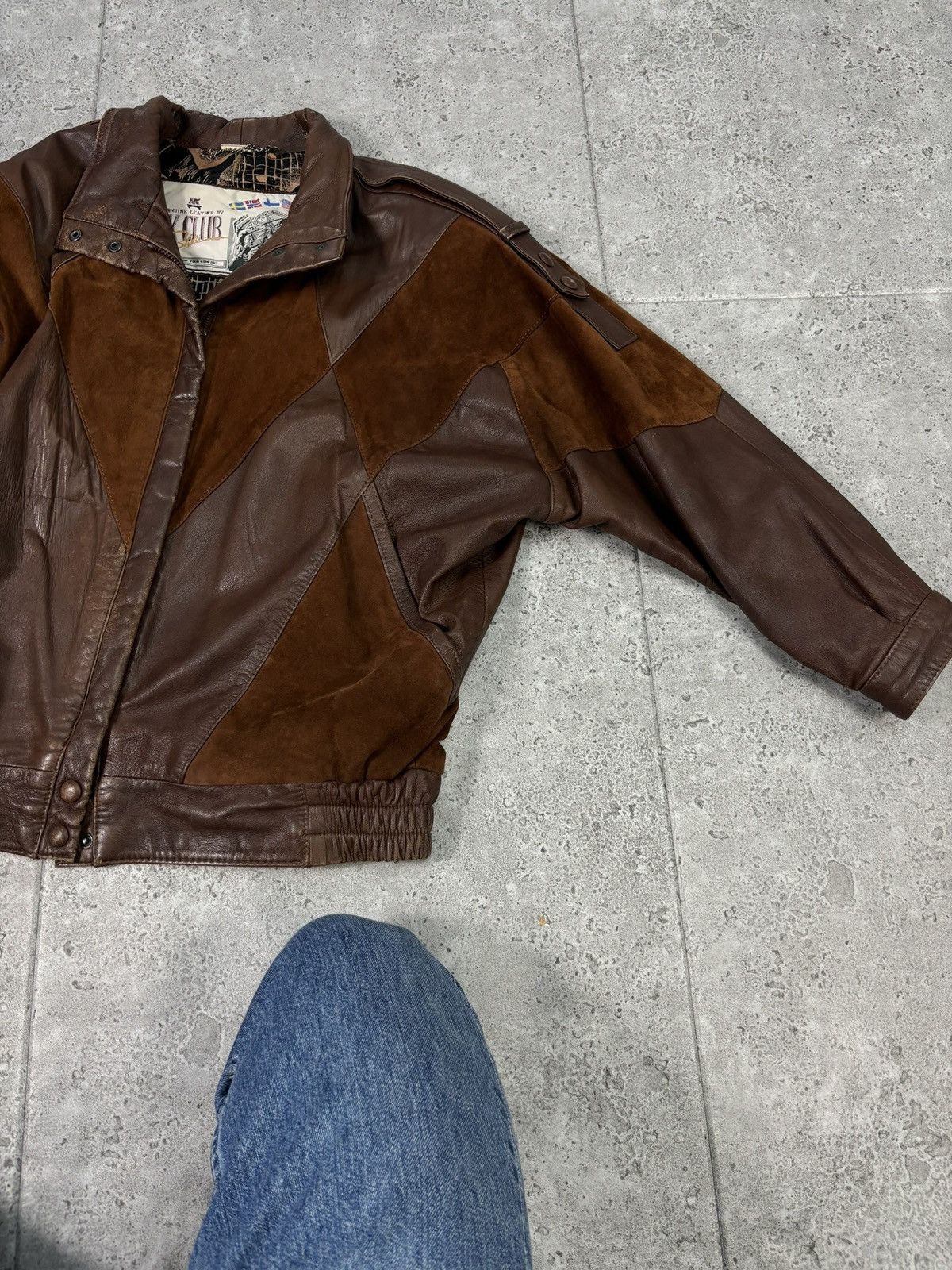 Japanese Brand × Vintage 2000s Japanese Patchwork Leather Jacket Avant Garde Brown Size US M / EU 48-50 / 2 - 8 Thumbnail