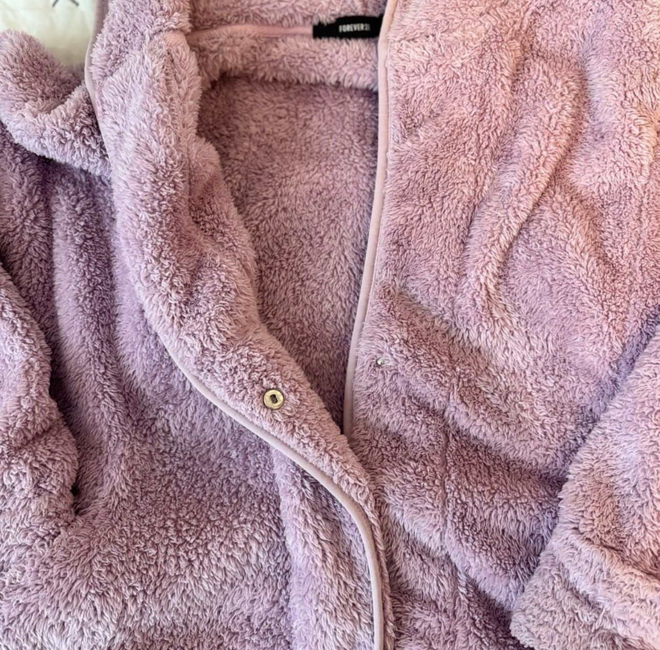 Forever 21 Forever 21 Lilac Teddy Fur Jacket Women’s Large Size L / US 10 / IT 46 - 2 Thumbnail