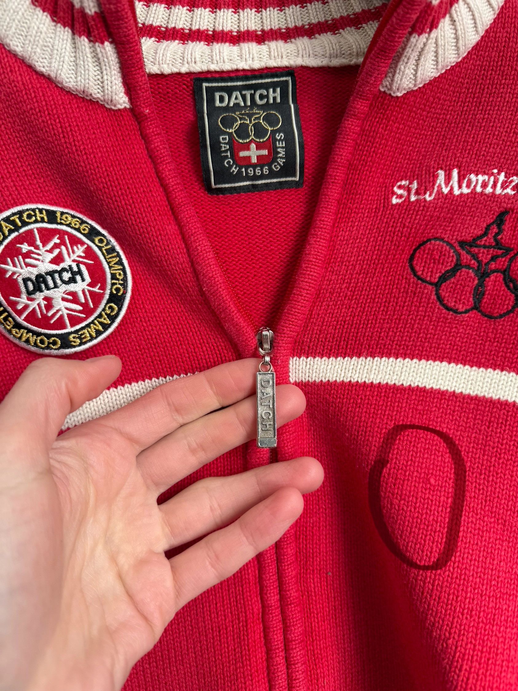 Other Y2K DATCH St. Moritz 1966 Zip Up Knit Sweater Olympic Games Size US S / EU 44-46 / 1 - 8 Thumbnail