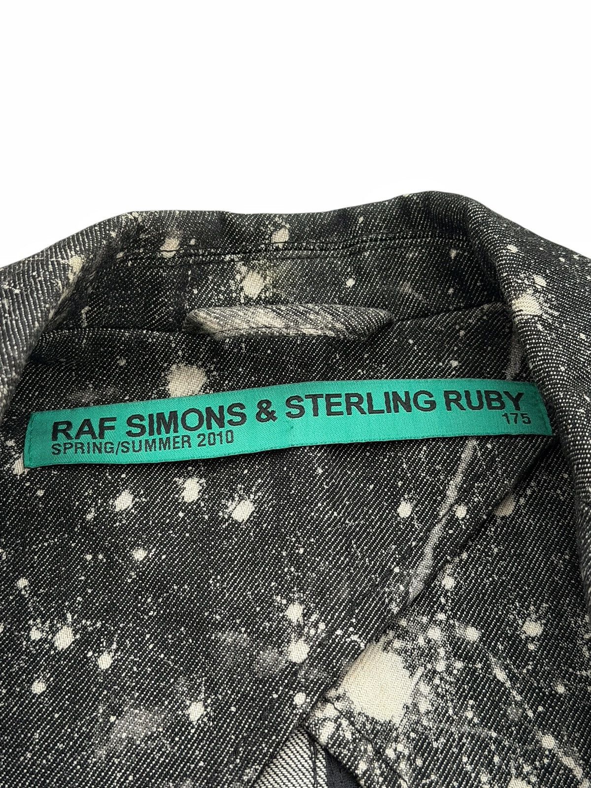 Raf Simons × Sterling Ruby 2010 1/1 Bleach Stars Denim Blazer Coat Size US M / EU 48-50 / 2 - 6 Thumbnail