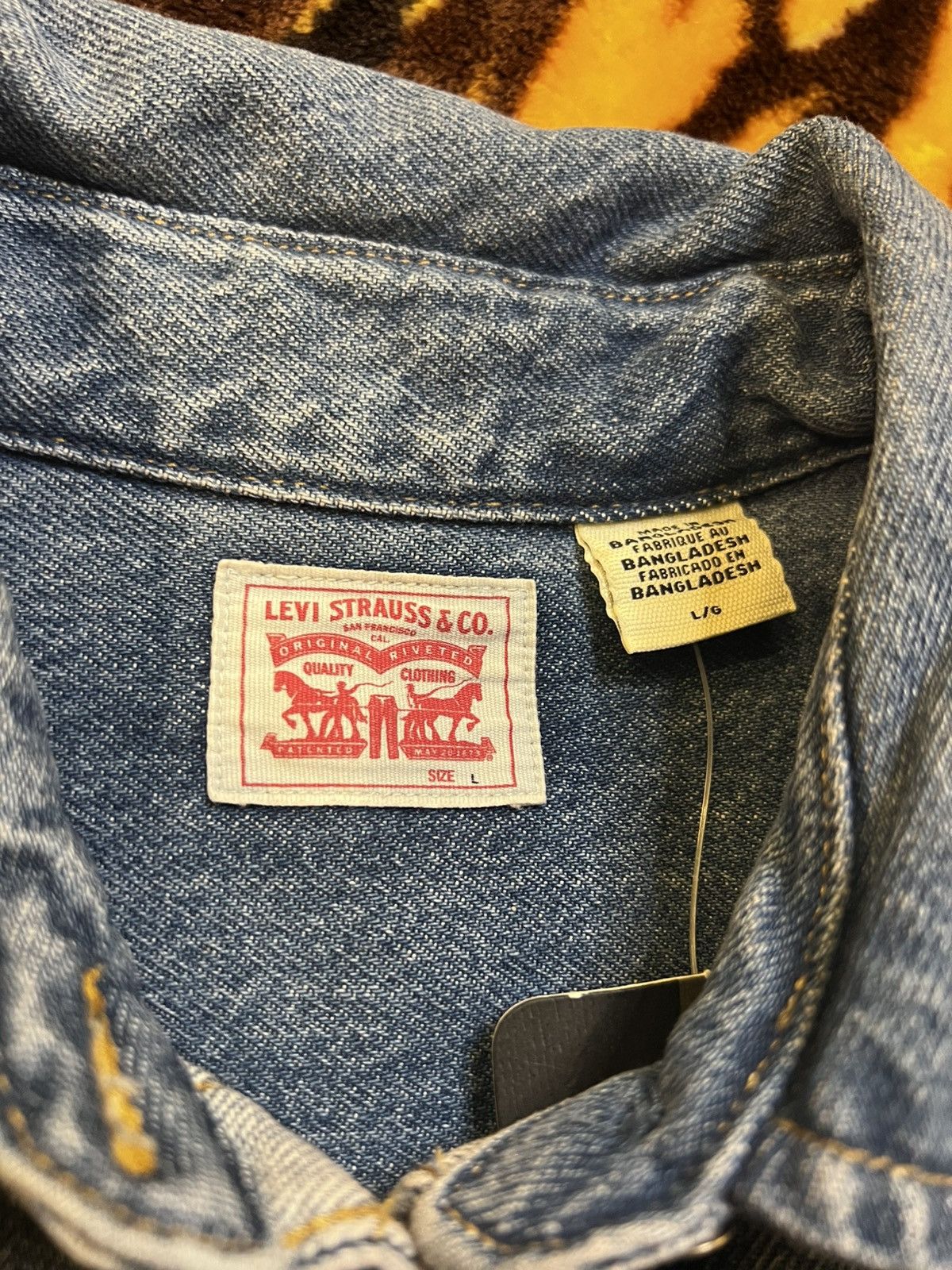Levi's × Levi's Vintage Clothing New with Tags Levi Pearl Snap Denim Long Sleeve Size US L / EU 52-54 / 3 - 11 Thumbnail