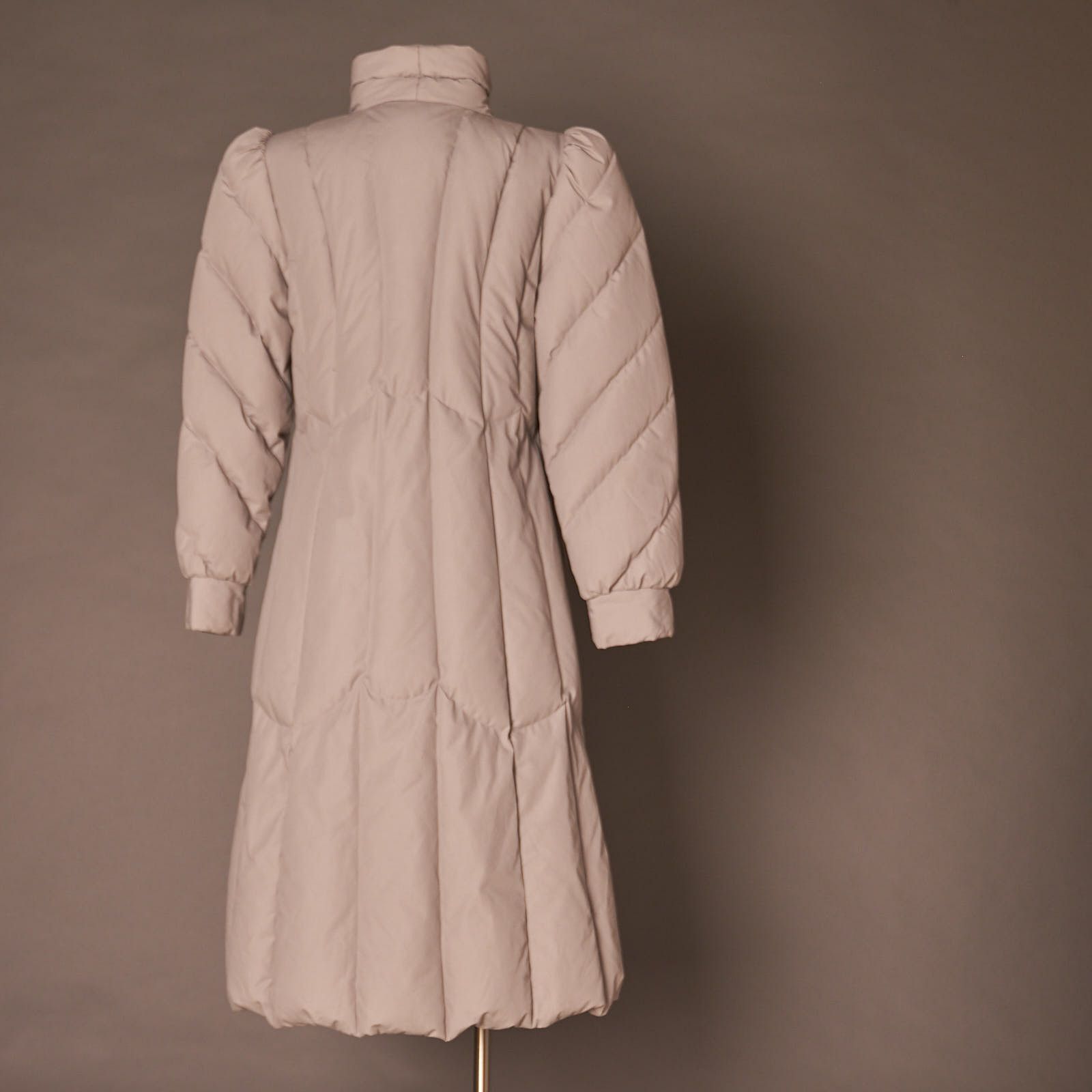 Vintage 1980s Vintage J. Gallery Down Quilted Long Gray Coat Size XS / US 0-2 / IT 36-38 - 3 Thumbnail