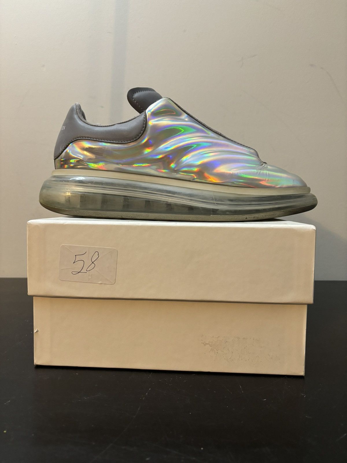Alexander McQueen Alexander McQueen Oversized Gloss Sneakers Silver Clear Sole Size US 11 / EU 44 - 9 Thumbnail