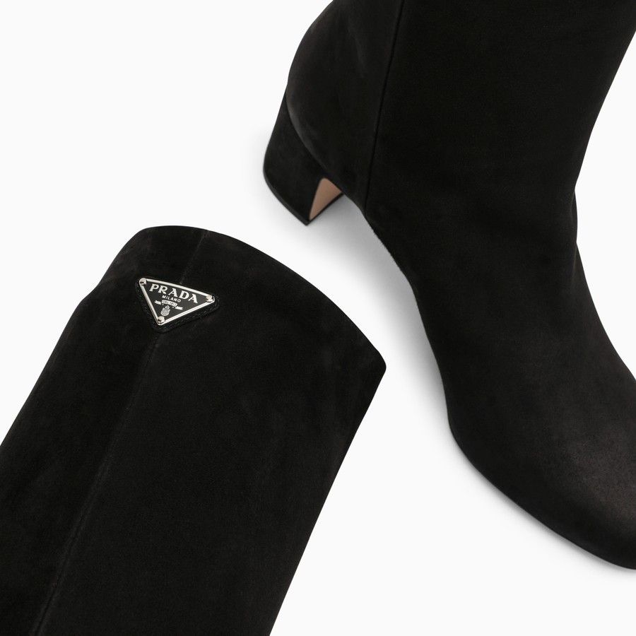Prada o1d2blof0924 Suede Boots in Black Size US 9 / IT 39 - 5 Thumbnail