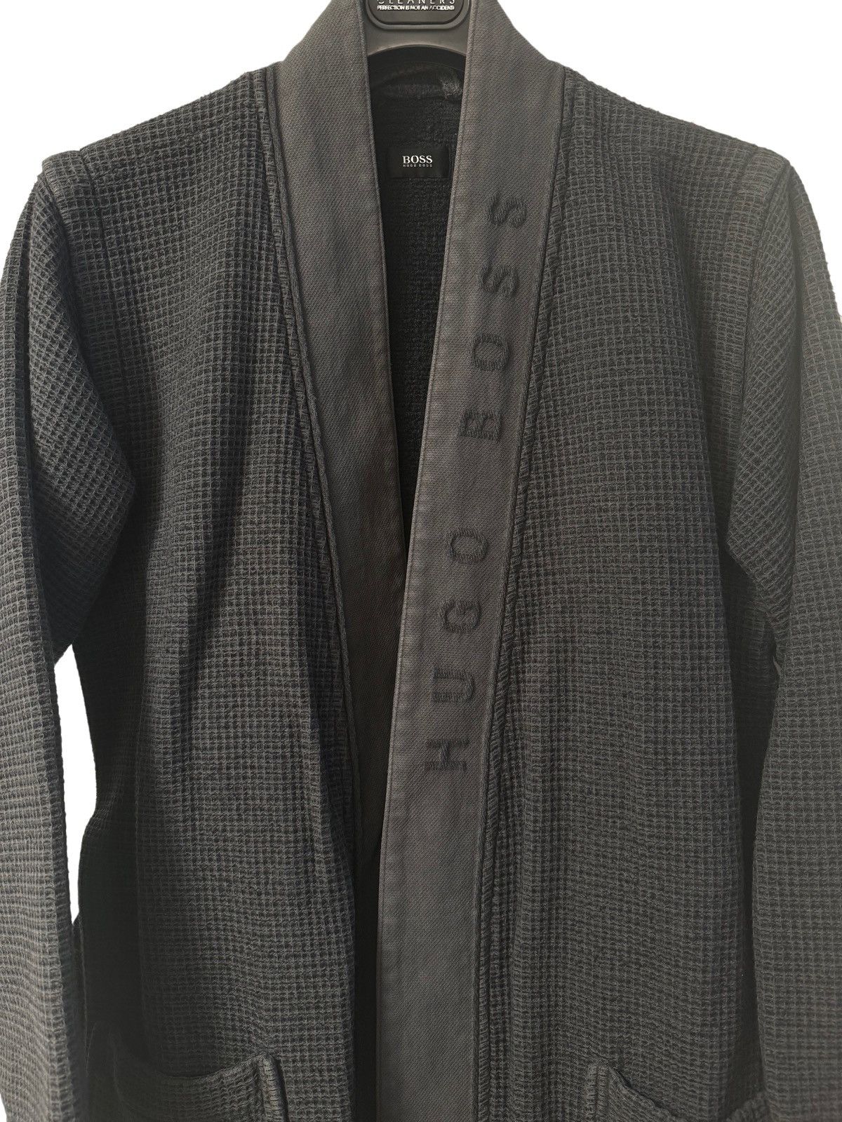 Hugo Boss BOSS Bodywear waffle kimono robe in grey Size ONE SIZE - 3 Thumbnail