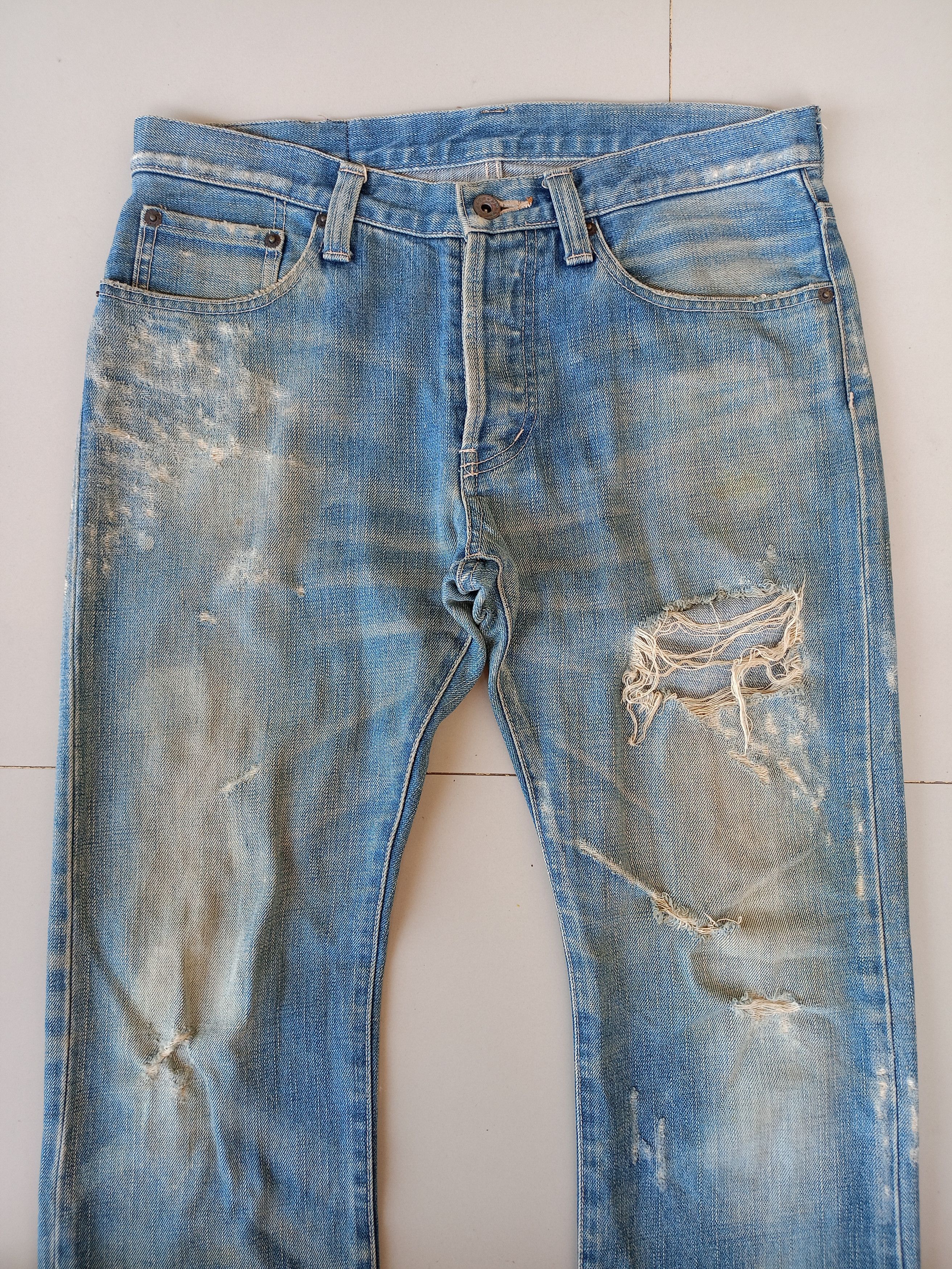 Takeo Kikuchi 2000s Takeo kikuchi stain Distressed denim pants Size US 31 - 4 Thumbnail