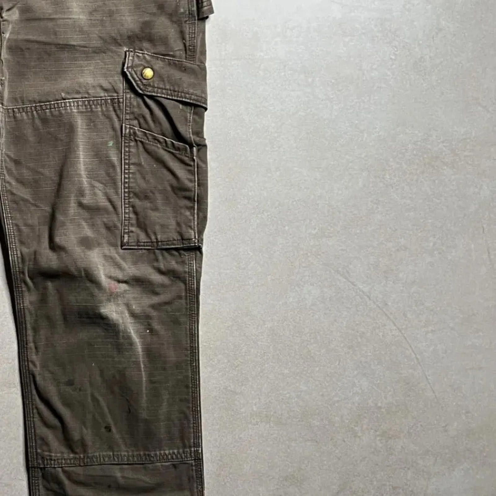 Carhartt Vintage Carhartt Brown Ripstop Cargo Pants - 32x32 Size US 32 / EU 48 - 5 Thumbnail