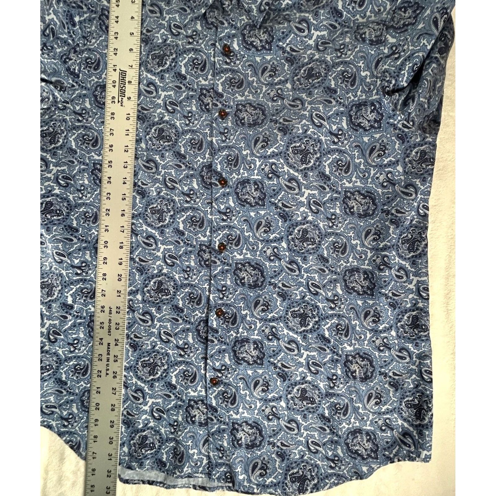 Michael Kors Michael Kors Button-Up Shirt Mens XL Long Sleeve Blue White Paisley Silk Cotton Button-Up Shirt XL Long Sleeve Mens Size US XL / EU 56 / 4 - 6 Thumbnail