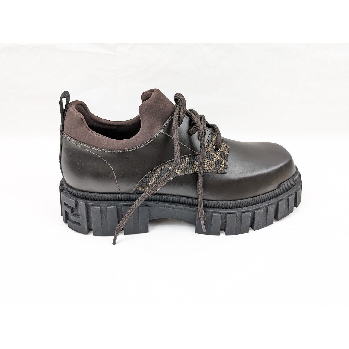 Fendi o1rshd1 Lace Up Fabric Calf Leather Boots Shoe in Multicolor Size US 10 / EU 43 - 2 Thumbnail
