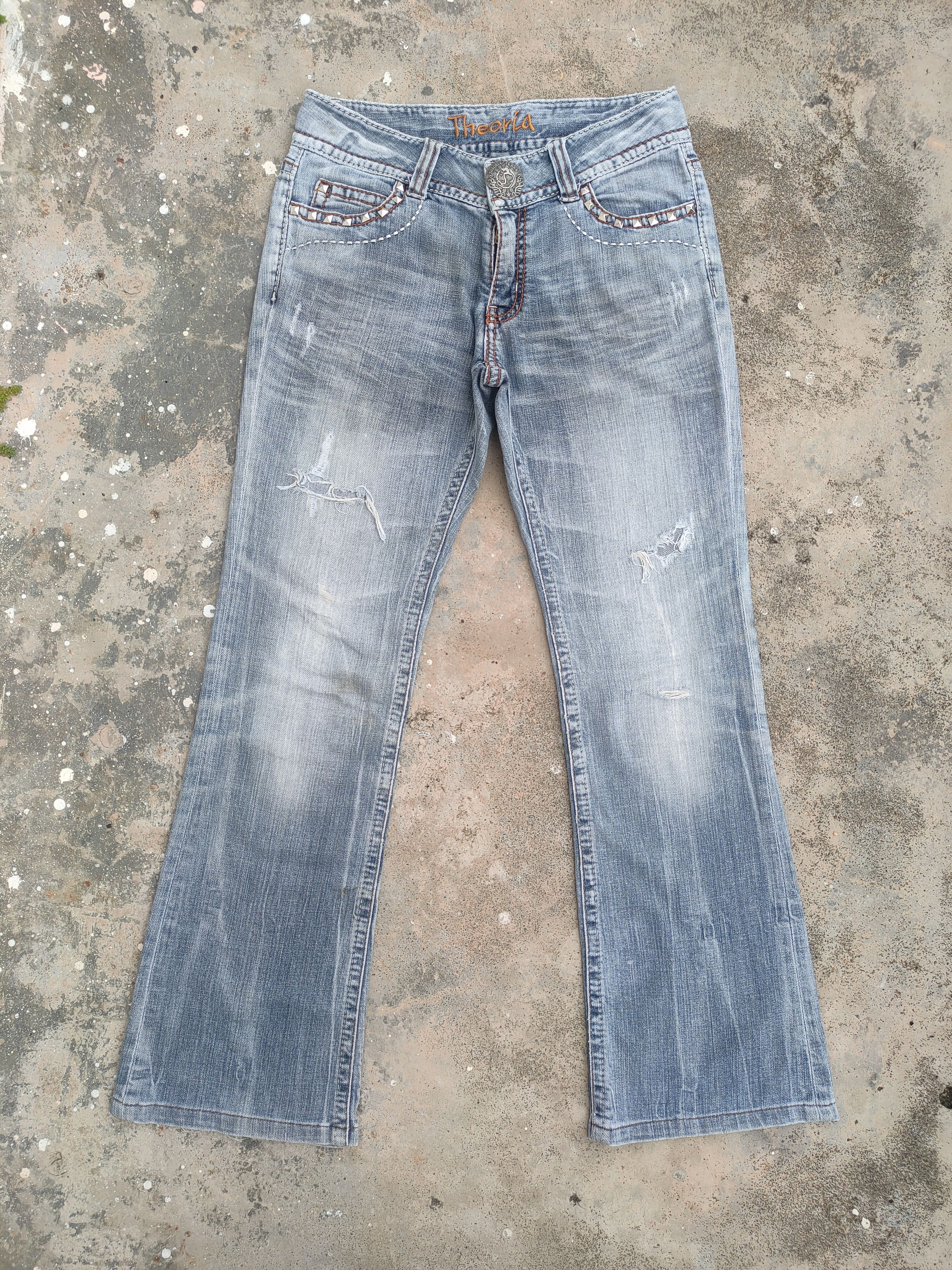 Japanese Brand × Jean VINTAGE THEORIA FLARE FADED RIPPED JEANS DENIM PANTS Size US 29 - 1 Thumbnail