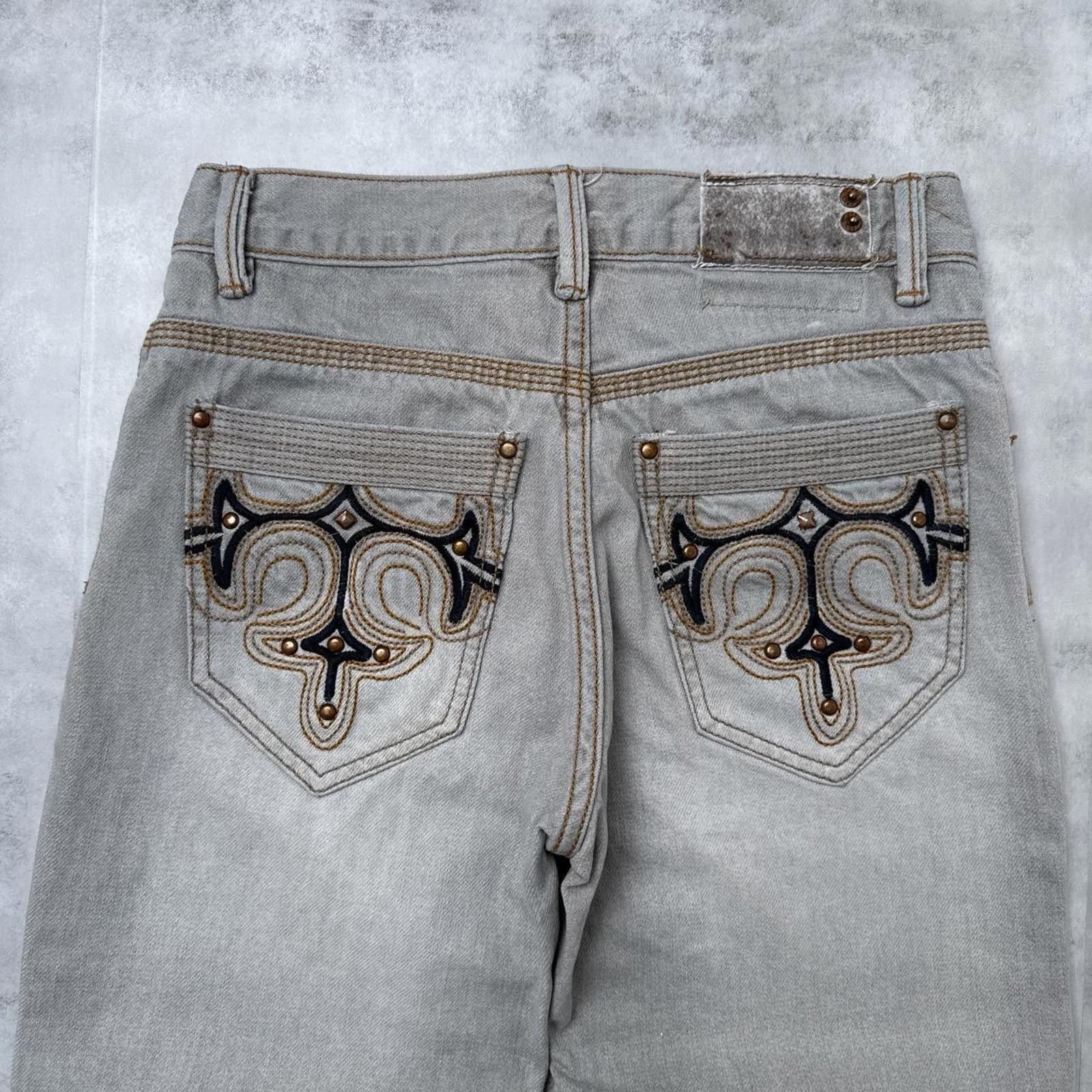Pacsun Y2K Paco Jeans 00s Distressed Baggy Slim Straight Denim Size 30" / US 8 / IT 44 - 7 Thumbnail