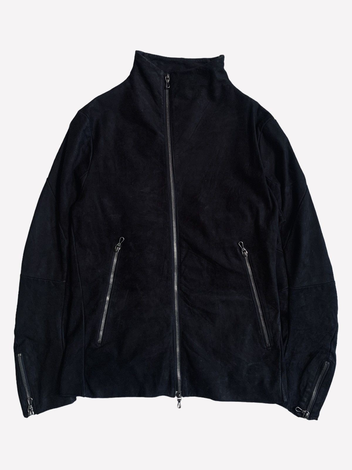 Gene Par Yukio Mishiba 2000s Yukio Mishiba - Asymetrical Suede Leather Jacket Size US M / EU 48-50 / 2 - 3 Thumbnail
