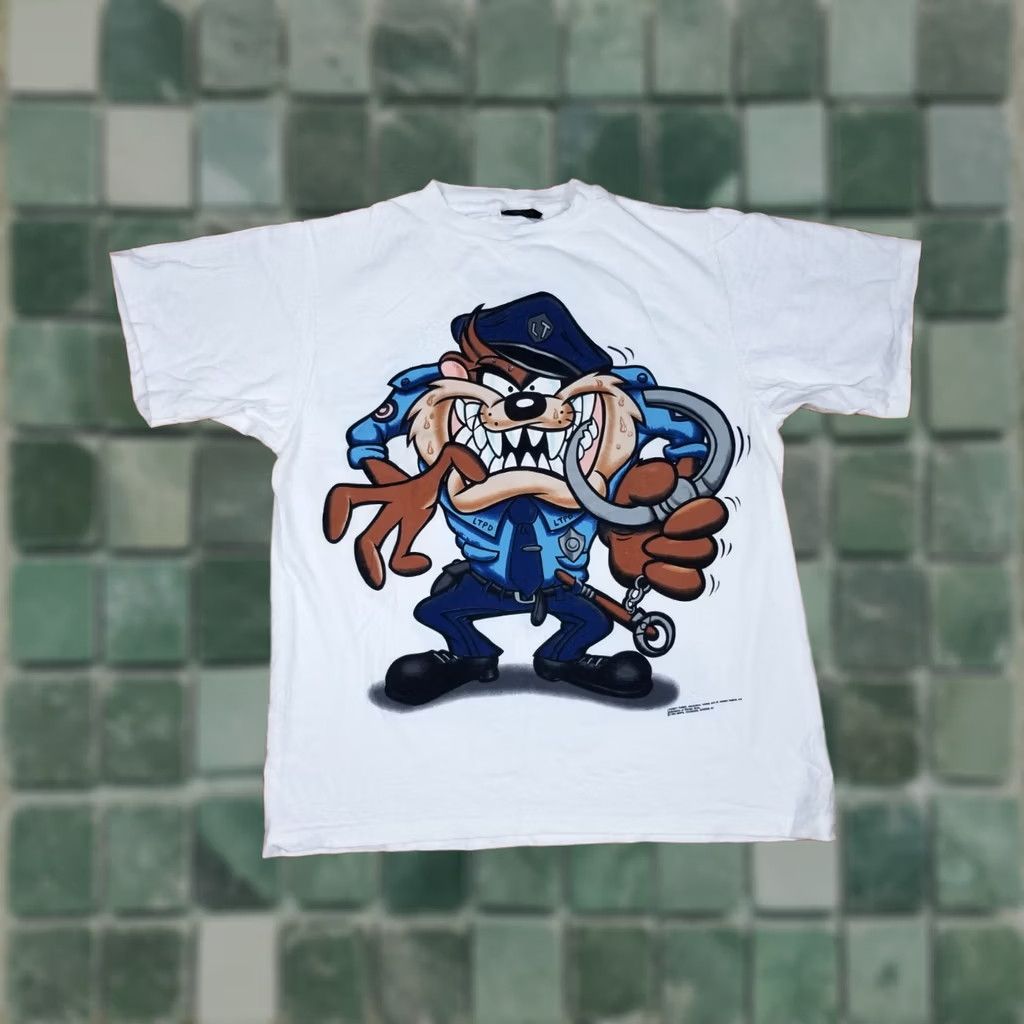 Vintage VINTAGE 94 TAZ TASMANIAN LOONEY TUNES WARNER BROS T-SHIRT LARGE White 2 SIDE PRINT Men Size US L / EU 52-54 / 3 - 1 Thumbnail