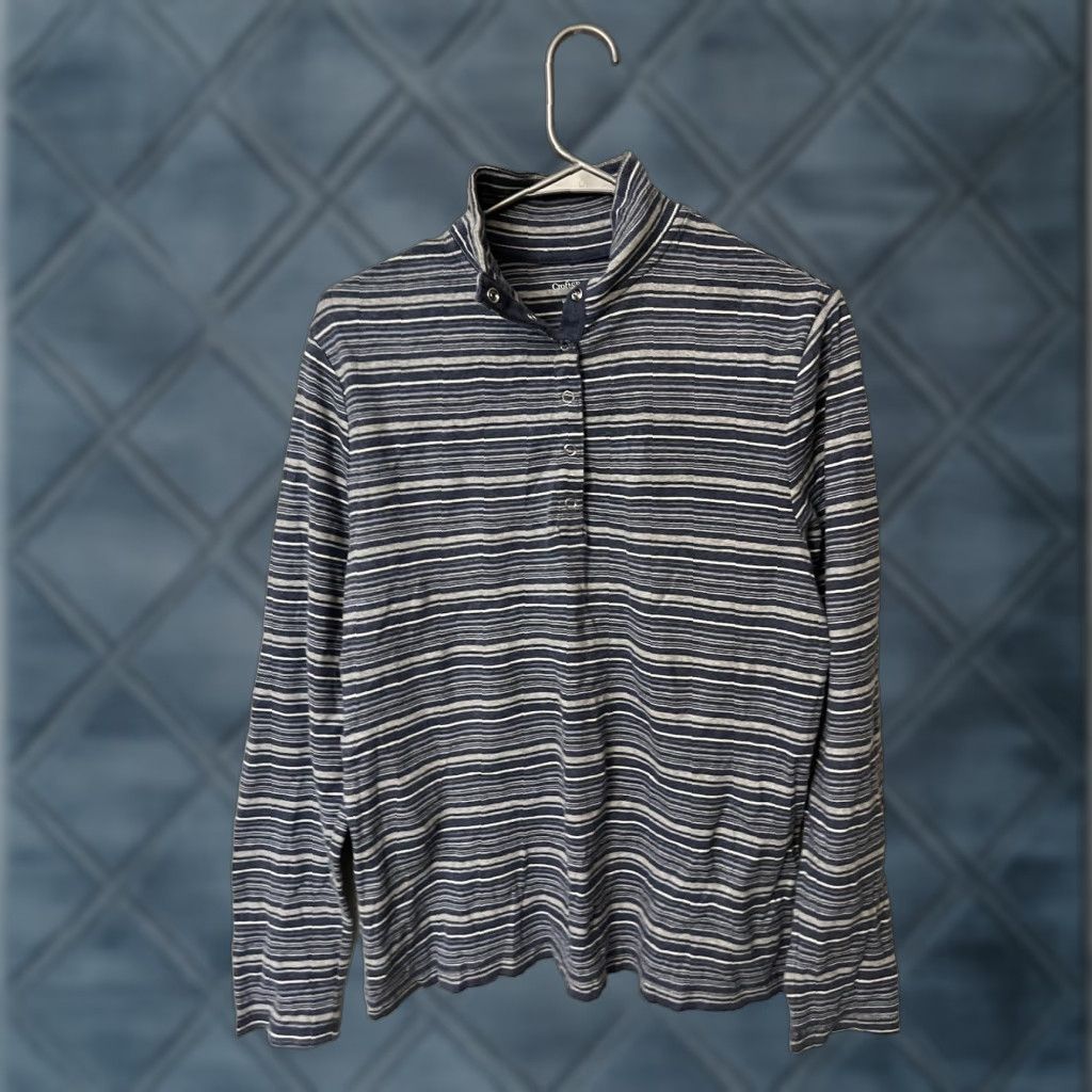 Croft & Barrow Croft & Barrow Women’s XL Blue Knit Top Long Sleeve Turtleneck Snap Pockets Pullover Casual Sleeve Cotton Polyester Size XL / US 12-14 / IT 48-50 - 1 Thumbnail