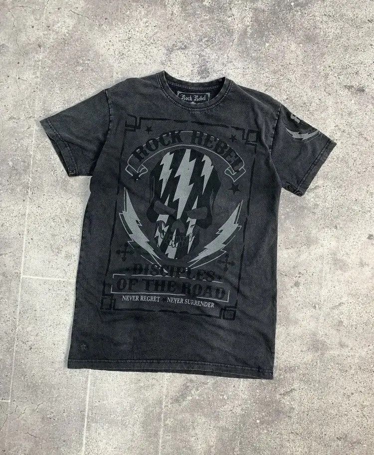 Band Tees Affliction Style Rock Rebel AOP Band Tee Y2K Size US M / EU 48-50 / 2 - 2 Thumbnail