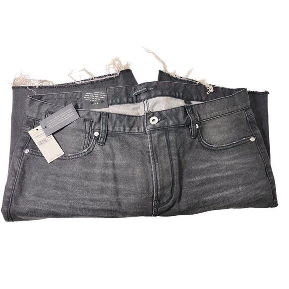 John Varvatos John Varvatos Mens Black Faded Denim Bowery Raw Hem Jean Sho Size US 36 / EU 52 - 6 Thumbnail