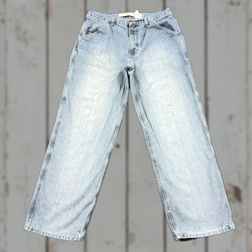 VINTAGE Gap Jeans Mens 30 Carpenter Light Wash Relaxed Workwear Denim Utility Cat 90s Style Mens Jeans Blue Cotton Denim