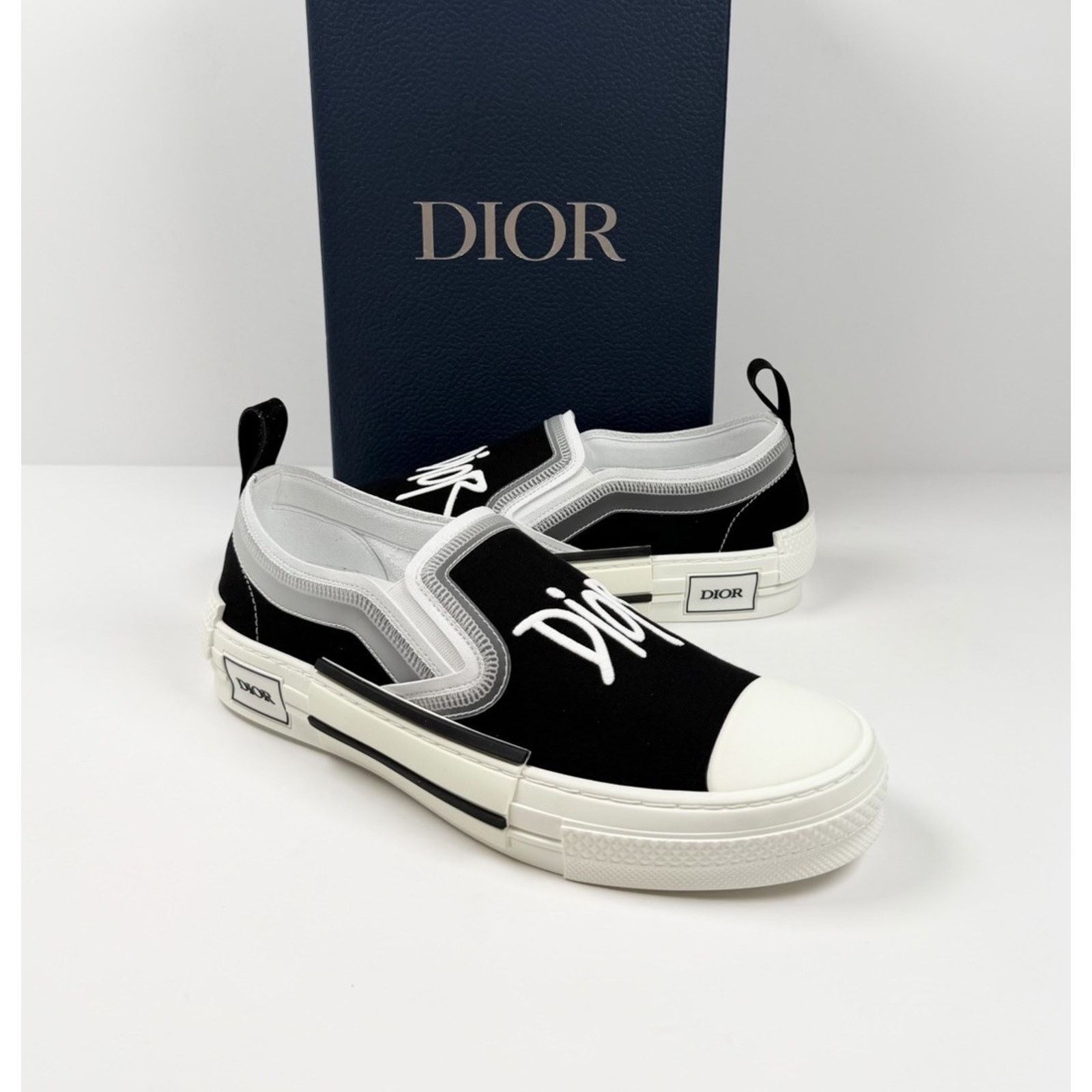 Dior Size 41EU/8US - Dior Slip On Black White Sneakers NEW! Size US 8 / EU 41 - 2 Thumbnail