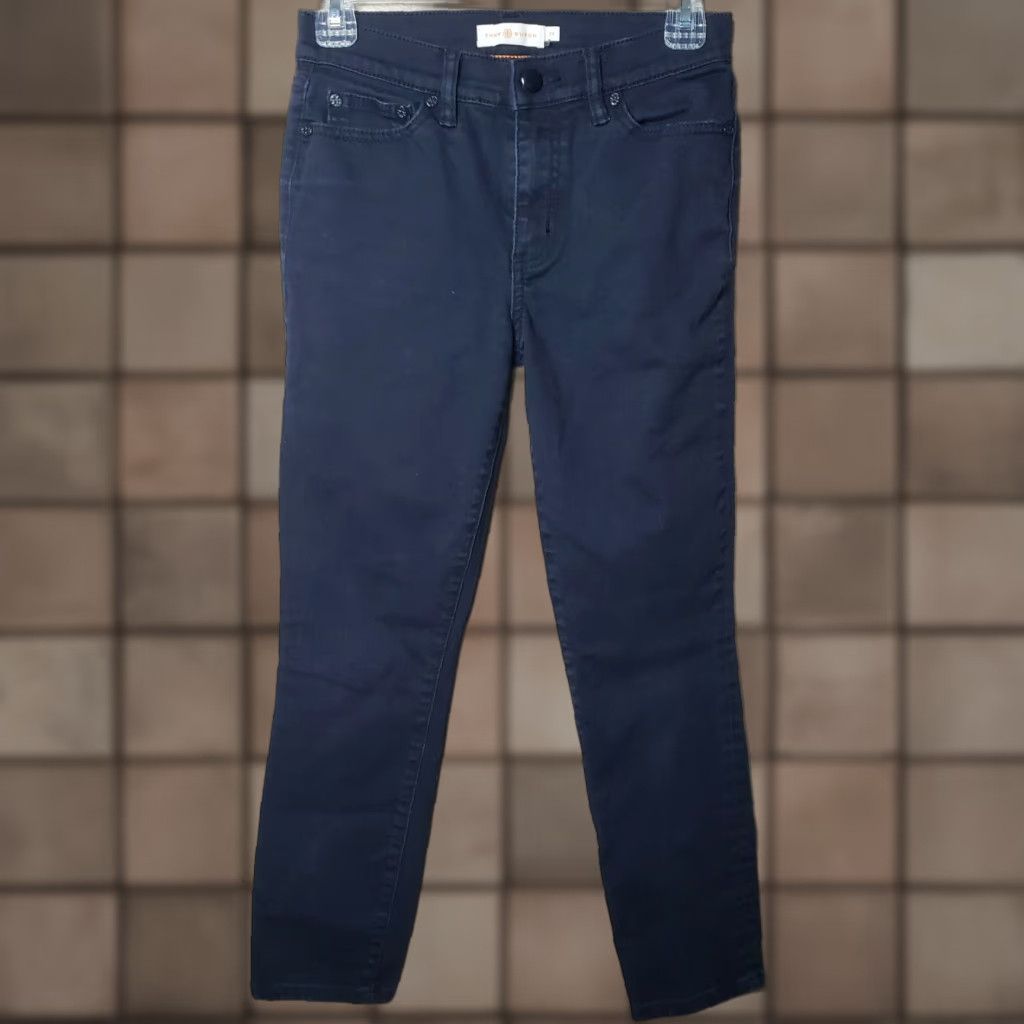 Tory Burch Tory Burch Stretch Slim Fit Straight Leg Jeans-Size 24 Women Blue Logo 90s? Size 42" / US 20 - 1 Thumbnail