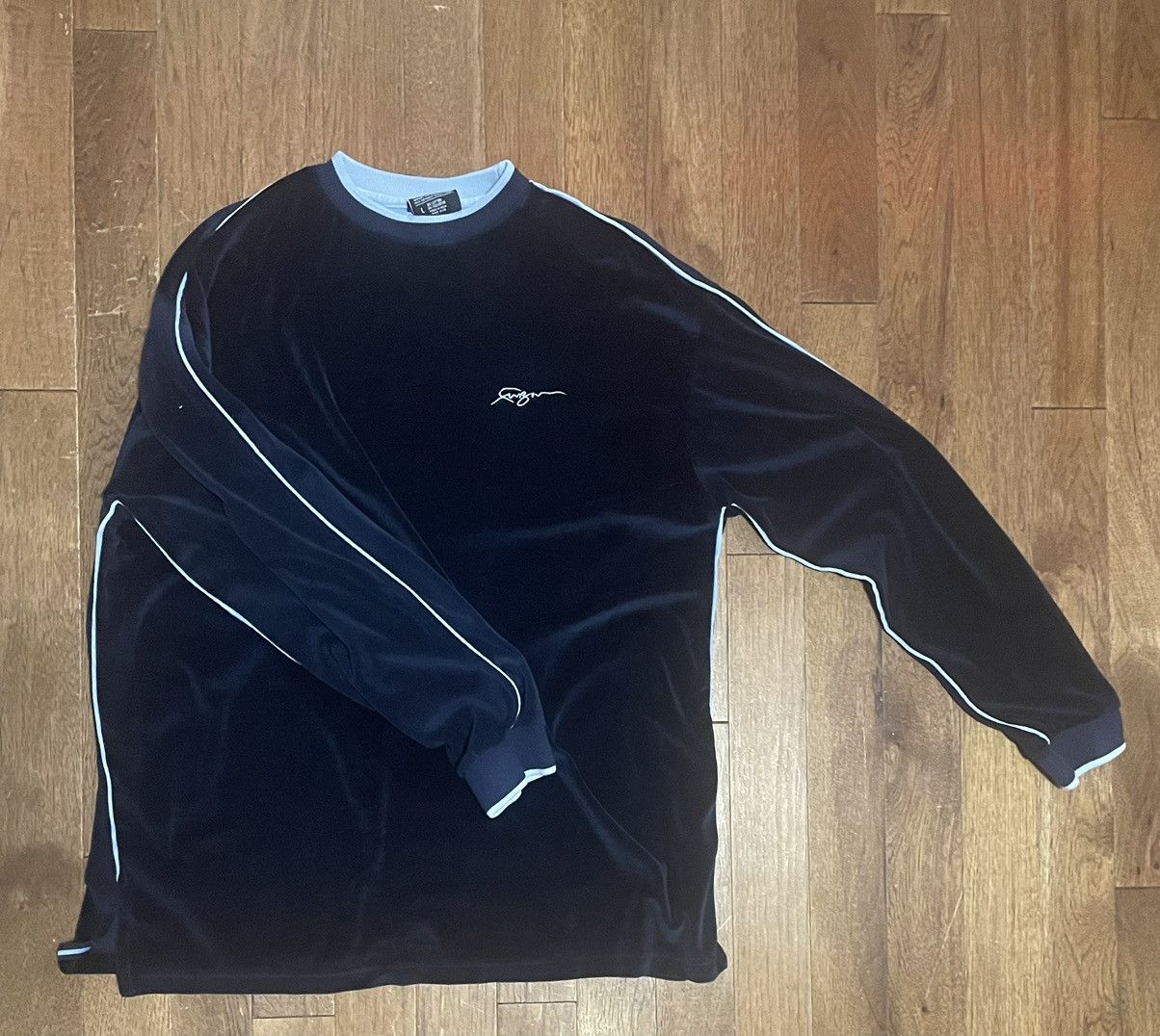 Fubu × Velvet × Vintage Ruby Dark Blue Velvet Long Sleeve Size US L / EU 52-54 / 3 - 1 Thumbnail