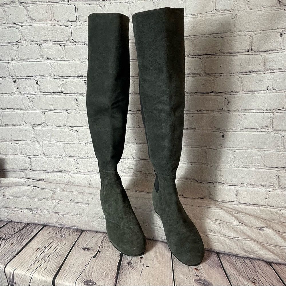Stuart Weitzman New Stuart Weitzman Lander Over-the-knee Wedge Boots In Sla Size US 8.5 / IT 38.5 - 3 Thumbnail