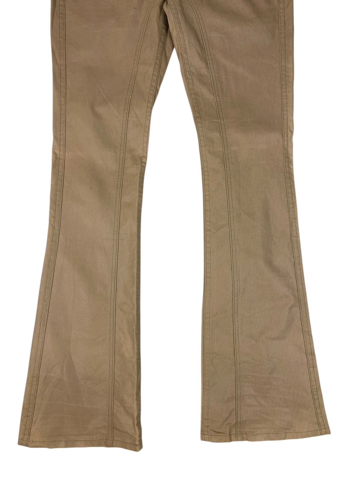 Japanese Brand Super Flare Cook Jeans Low Rise Waxed Cotton Casual Pants Size US 30 / EU 46 - 4 Thumbnail