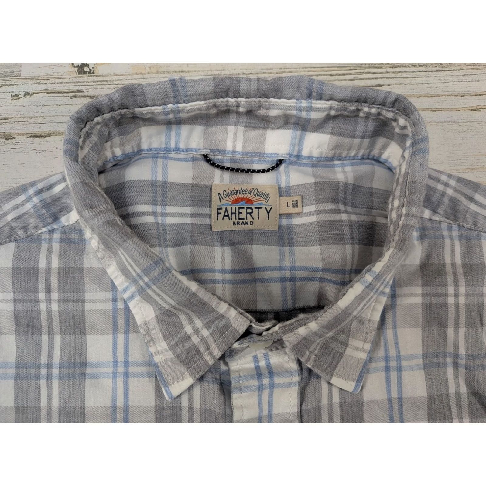 Faherty Faherty Shirt Mens Large Plaid Check Performance Stretch Button Up Shirt Size US L / EU 52-54 / 3 - 2 Thumbnail