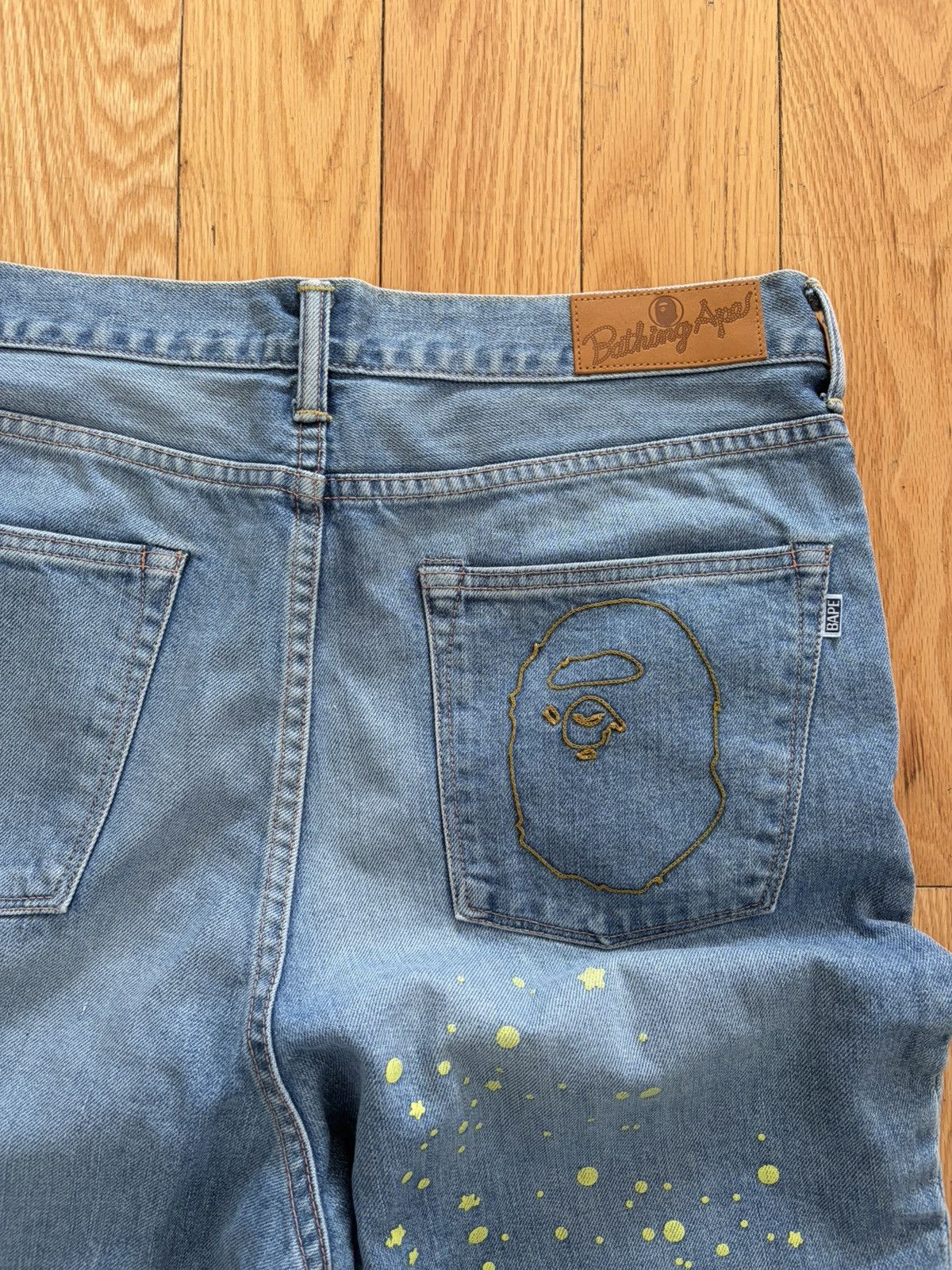 Bape A Bathing Ape Distressed Light Wash Denim Jeans Size US 34 / EU 50 - 5 Thumbnail