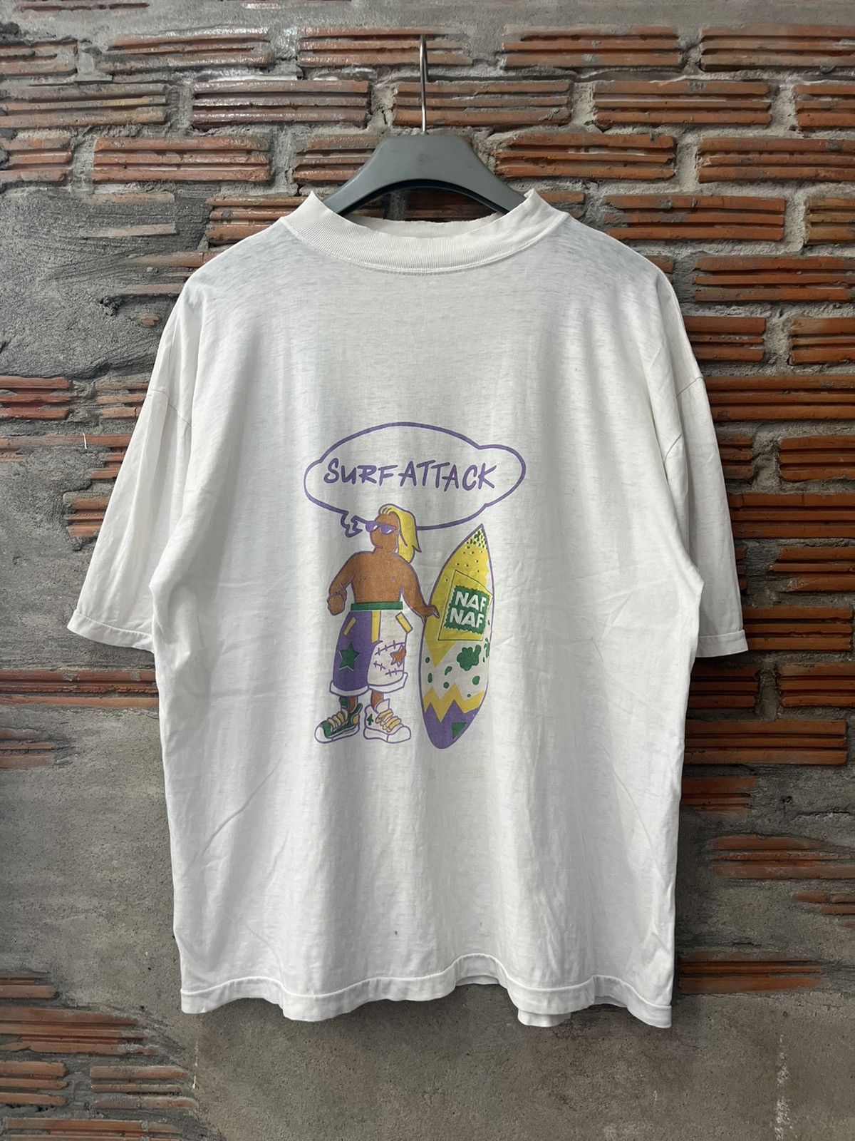 Vintage Vintage NAF NAF Surf Attack Brand 90’s Tshirt Size US L / EU 52-54 / 3 - 2 Thumbnail