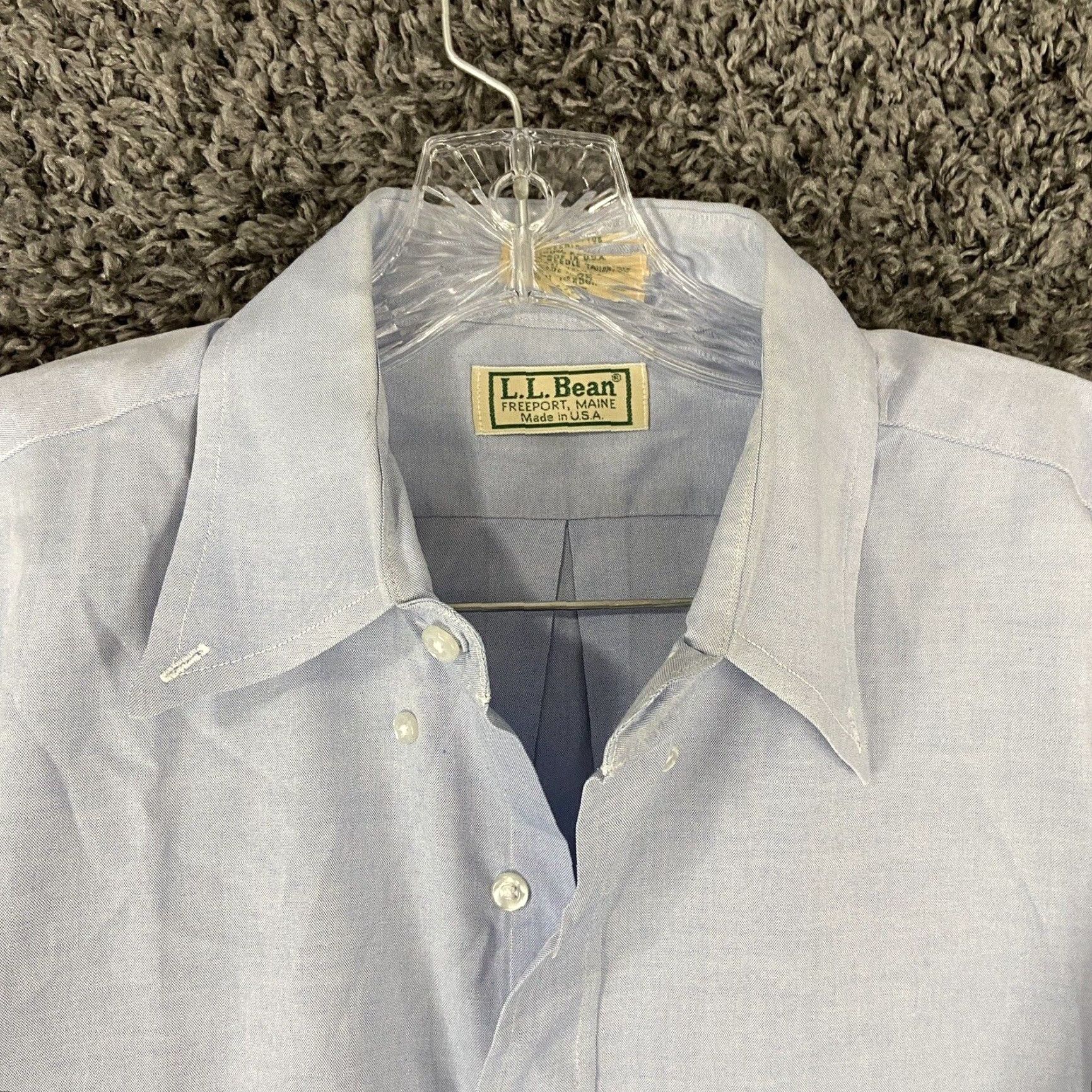 Vintage VINTAGE L.L. Bean Dress Shirt Men Long Sleeve 16 Blue Business Casual Size 42R - 5 Thumbnail