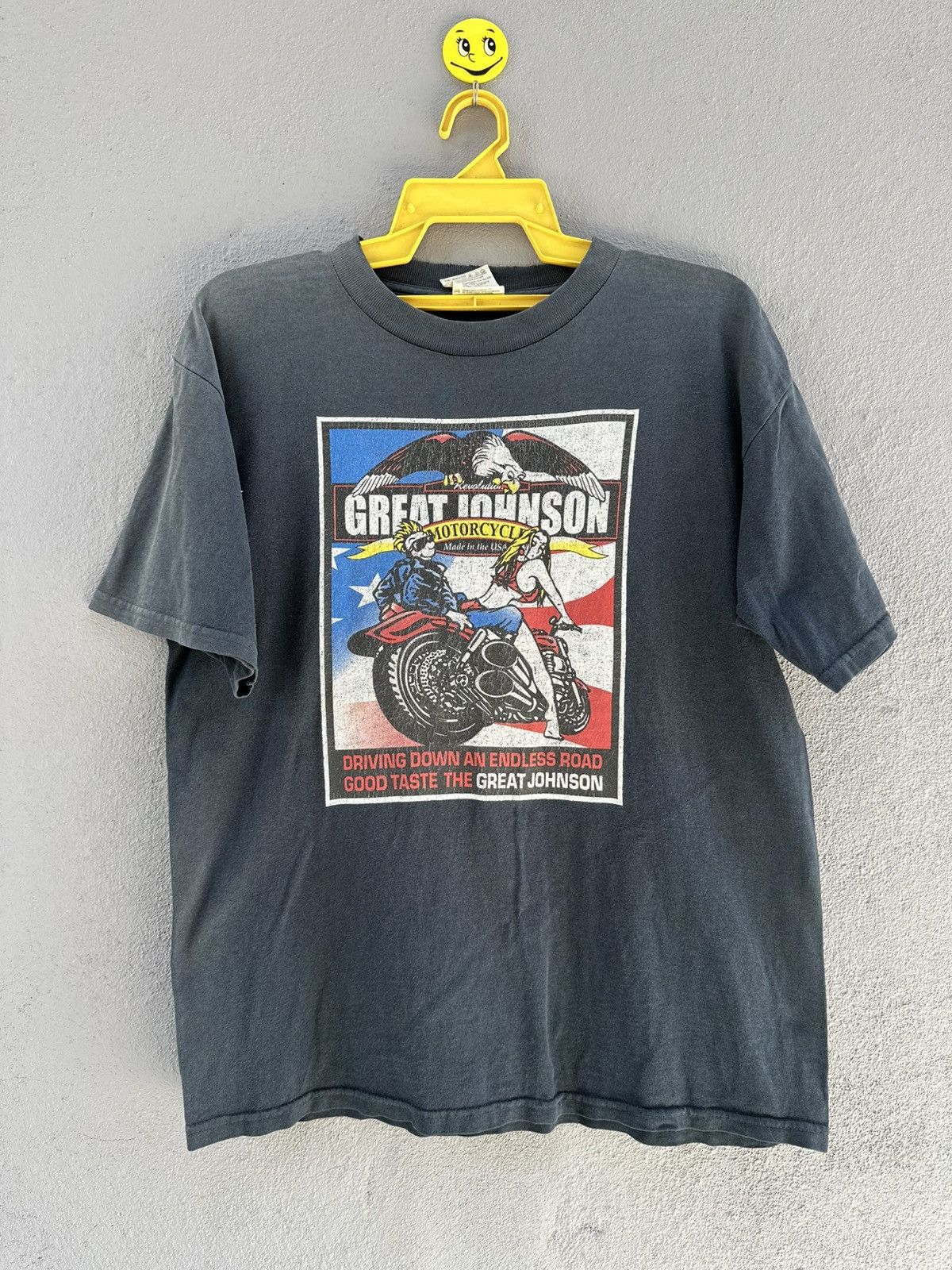 Harley Davidson Thrashed Vintage 90s Great Johnson Motorcycle Sun Faded Tee Size US M / EU 48-50 / 2 - 1 Thumbnail