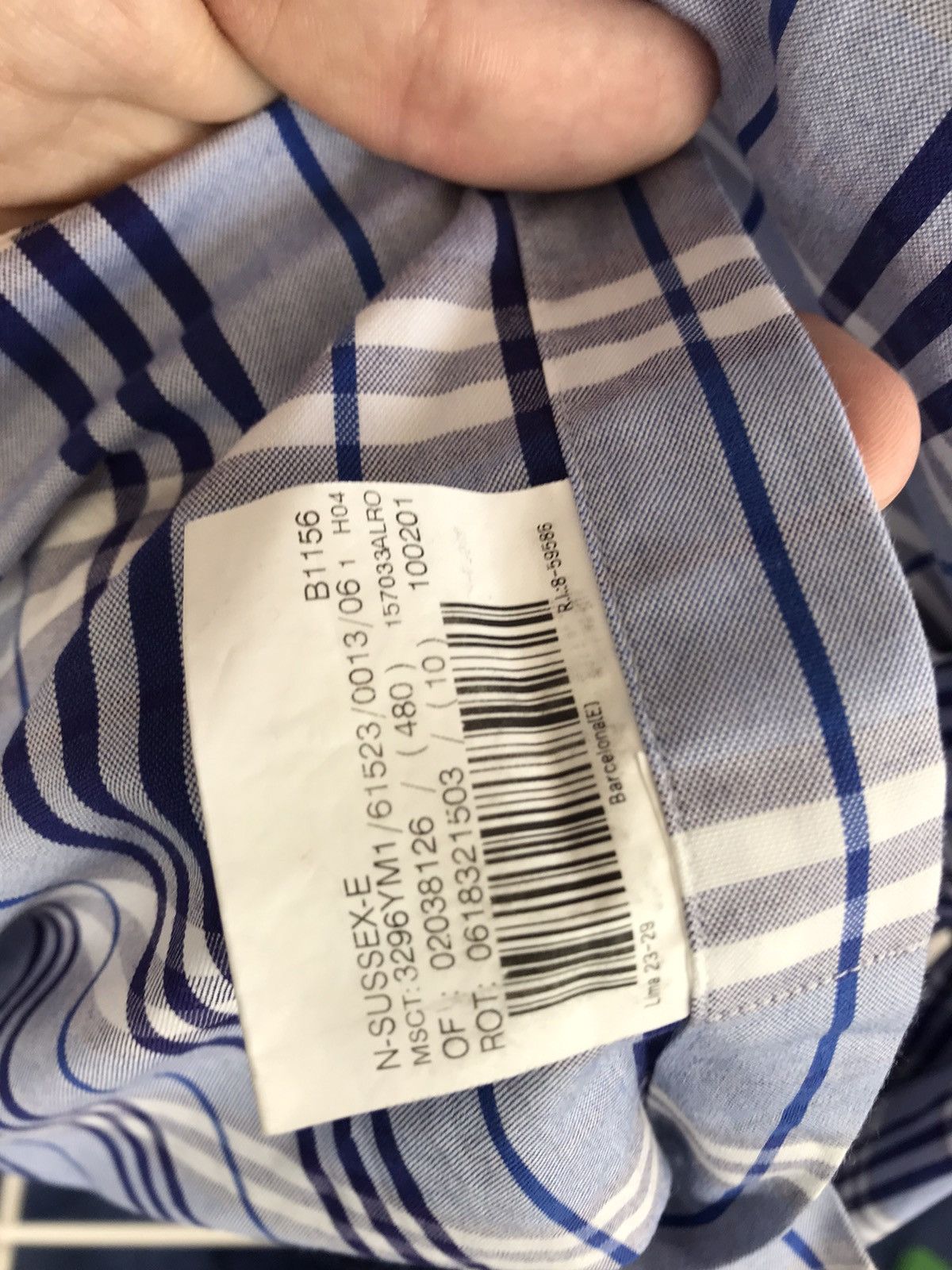 Burberry × Vintage Vintage Burberry Nova Check Long Sleeve Blue Shirt Size US XL / EU 56 / 4 - 5 Thumbnail