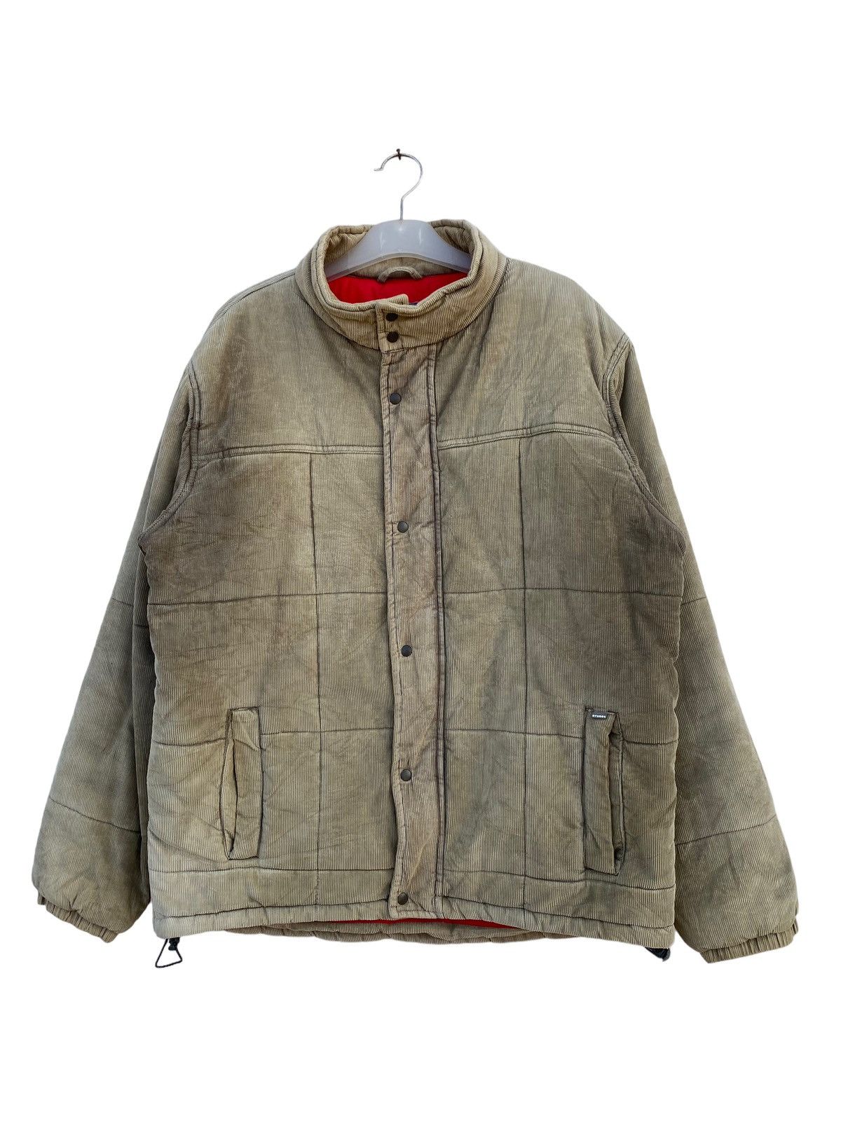 image of Stussy Sun Faded Corduroy Quilted Jacket in Brown, Men's (Size Large)