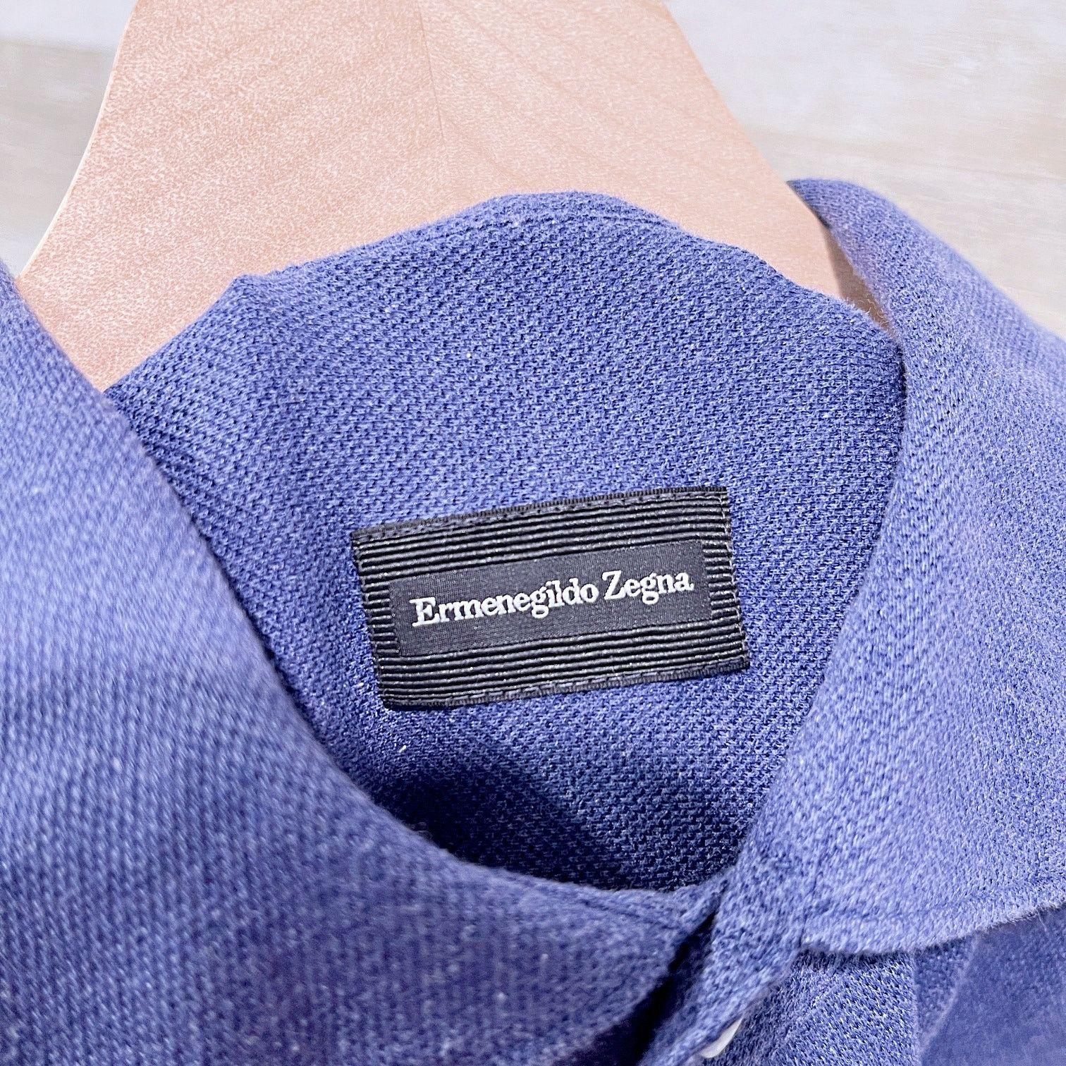 Ermenegildo Zegna Ermenegildo Zegna Cotton Pique Sport Shirt Blue Mens Large Size US L / EU 52-54 / 3 - 5 Thumbnail