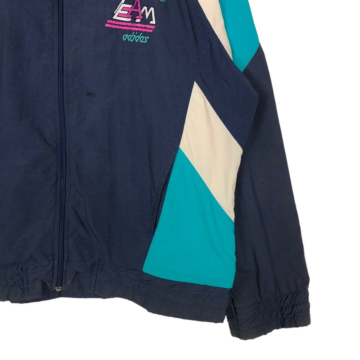 Adidas 🔥VINTAGE BOMBER JACKET LIGHT ADIDAS MULTI COLOUR BLOCK Size US L / EU 52-54 / 3 - 5 Thumbnail