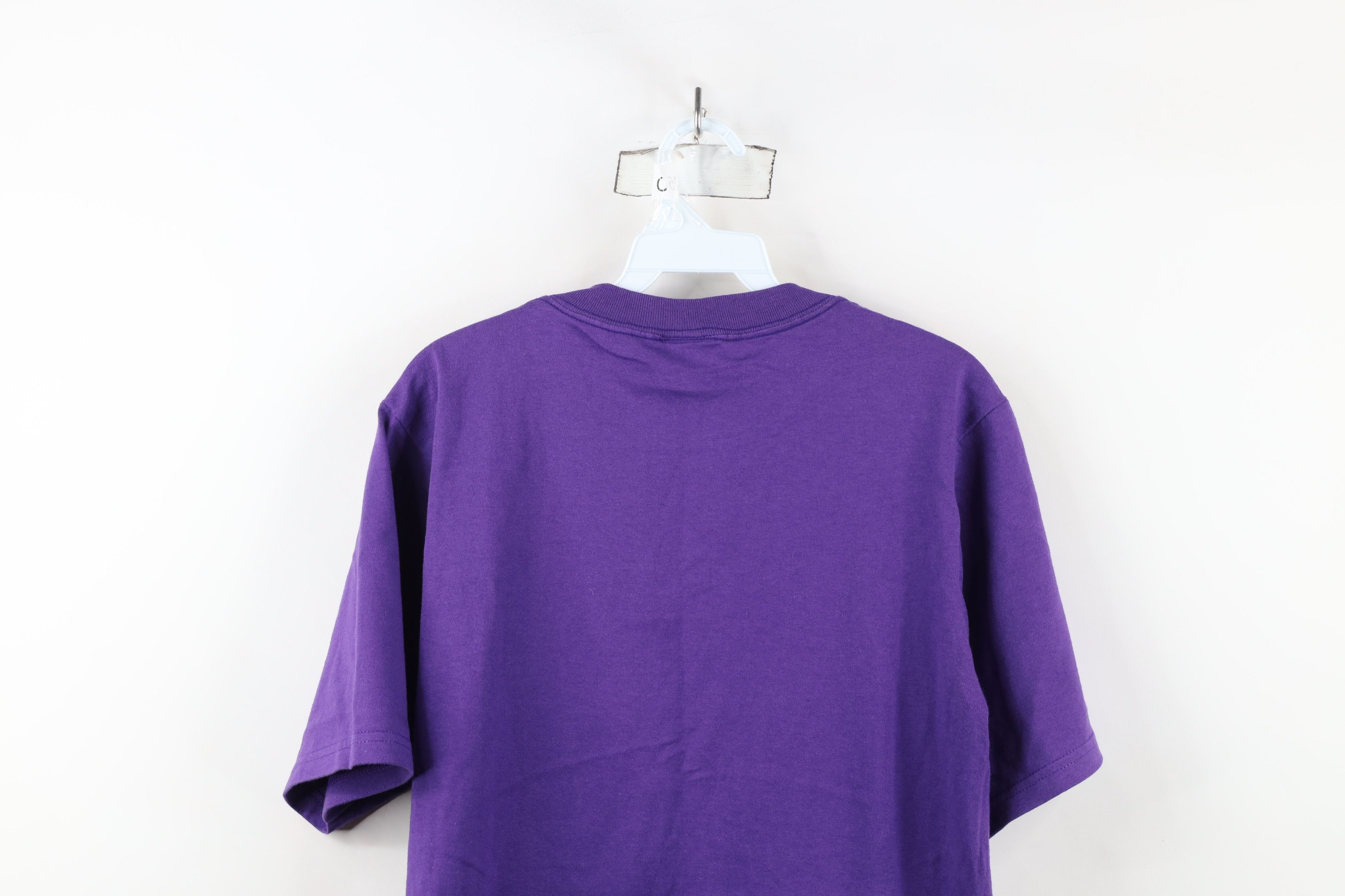Vintage Vintage 90s Streetwear Blank T-Shirt Purple Cotton USA Size US S / EU 44-46 / 1 - 12 Thumbnail