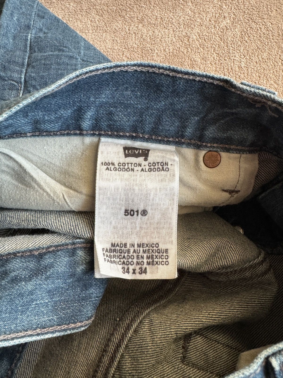 Japanese Brand Levis 501 Jeans Y2K Vintage Straight Faded Helmut Lang Vibe Size US 34 / EU 50 - 9 Thumbnail