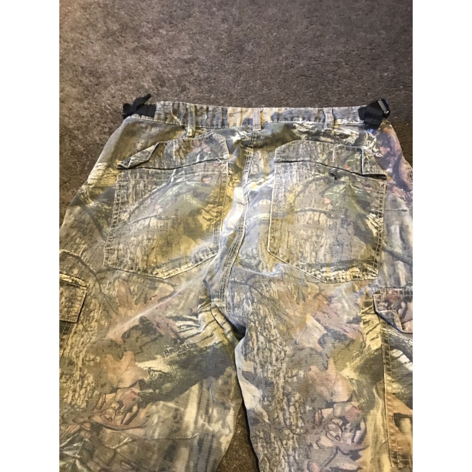 Vintage Scent Blocker Mens Cargo Camo Pants Large Green Tan Belted Flat Front Outdoor Size US 33 - 5 Thumbnail