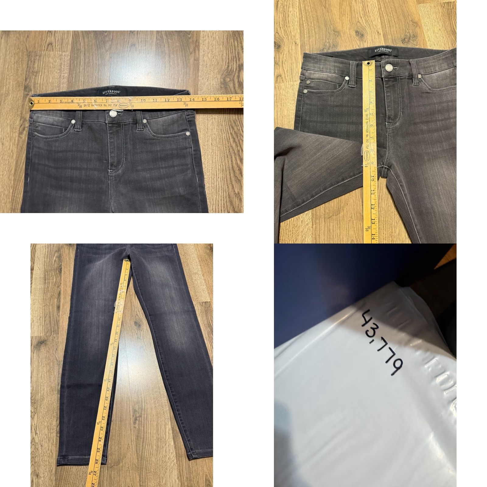 Vintage Liverpool Jeans Women's Skinny Jeans Mid Rise Black Denim 27 Inseam 4 5-Pocket Stretch Size 27" / US 4 / IT 40 - 8 Thumbnail