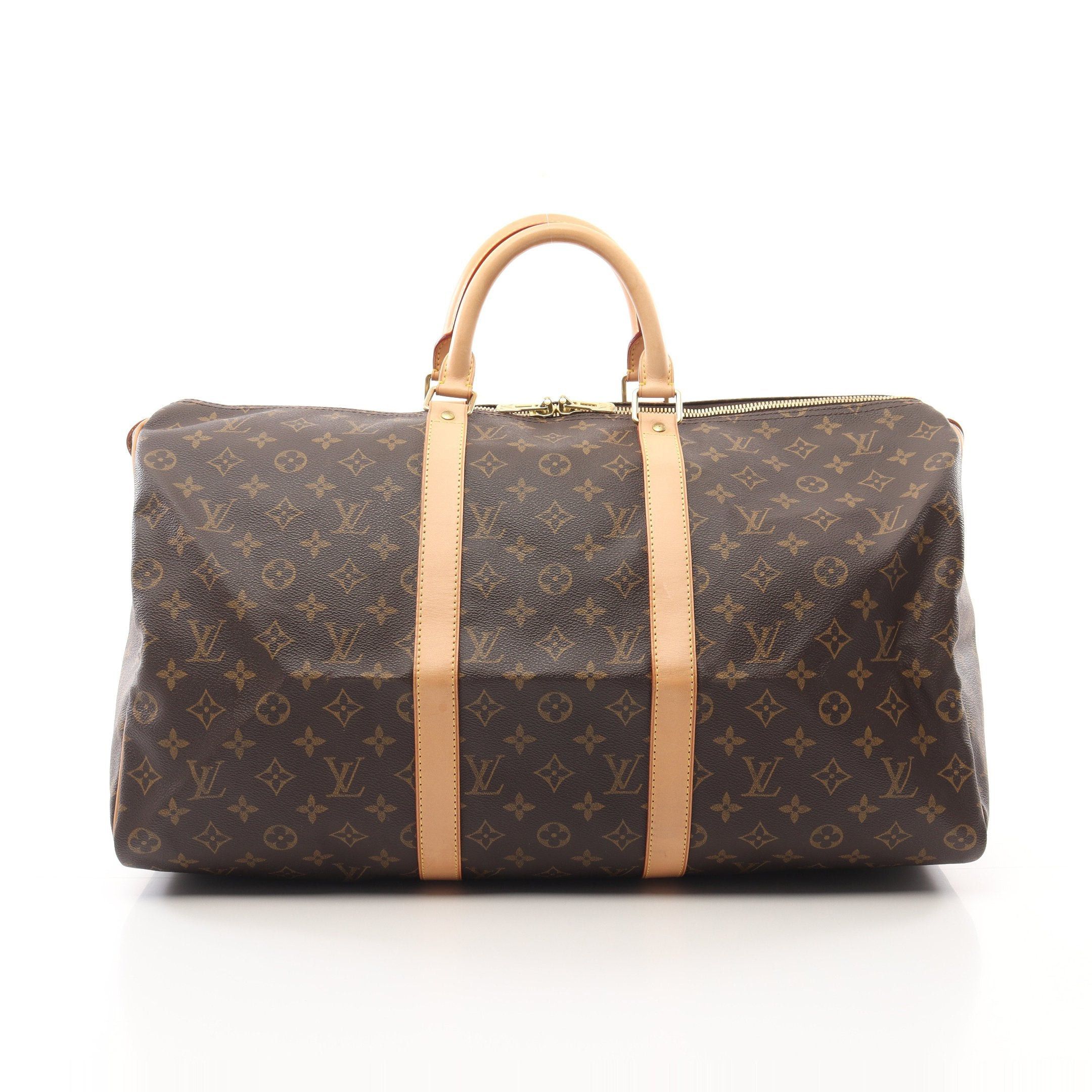 Louis Vuitton Louis Vuitton Keepall 50 Monogram Boston Bag Leather Brown Size ONE SIZE - 1 Thumbnail