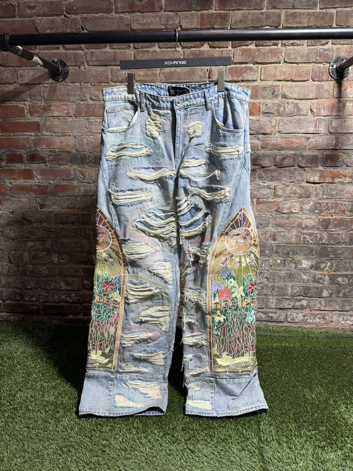 Who Decides War Who Decided War Side Embroidered Multicolor Denim Sz. 38 Size US 38 / EU 54 - 1 Thumbnail