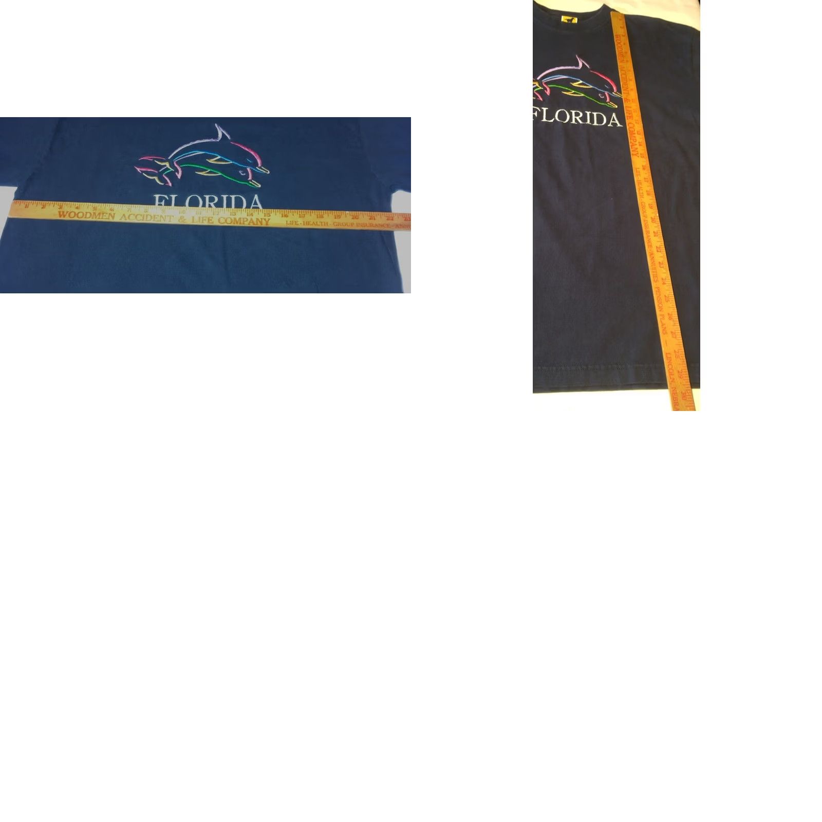 Rainbow VINTAGE Florida Dolphins Shirt XL Rainbow Embroidered Ocean Blue Blue Horz Men T-Shirt Embroidered Dolphins Holiday Tourist Size US XL / EU 56 / 4 - 8 Thumbnail