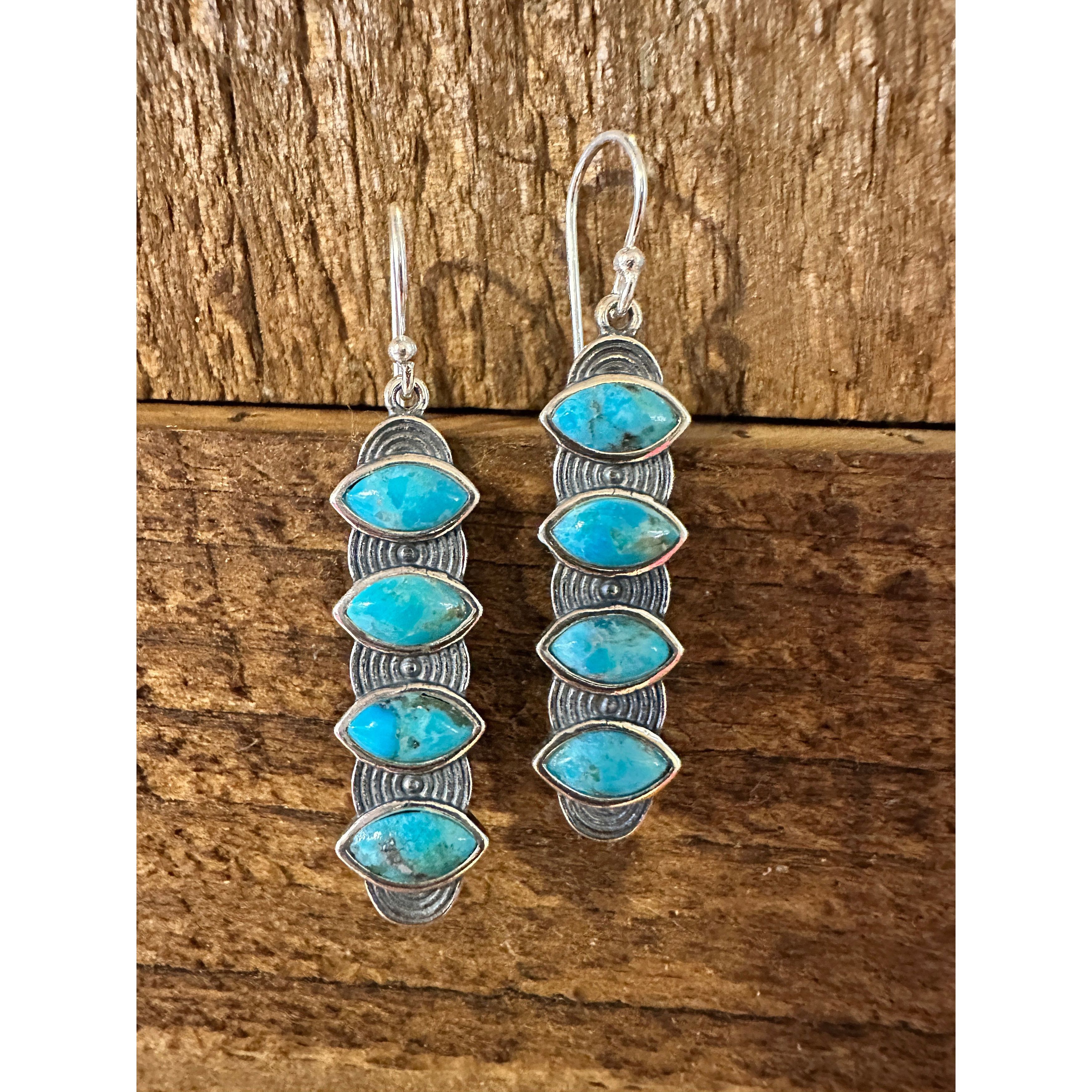 Other Navajo Valeria Turquoise Dangle Earrings in Sterling Silver, Size ONE SIZE - 2 Thumbnail