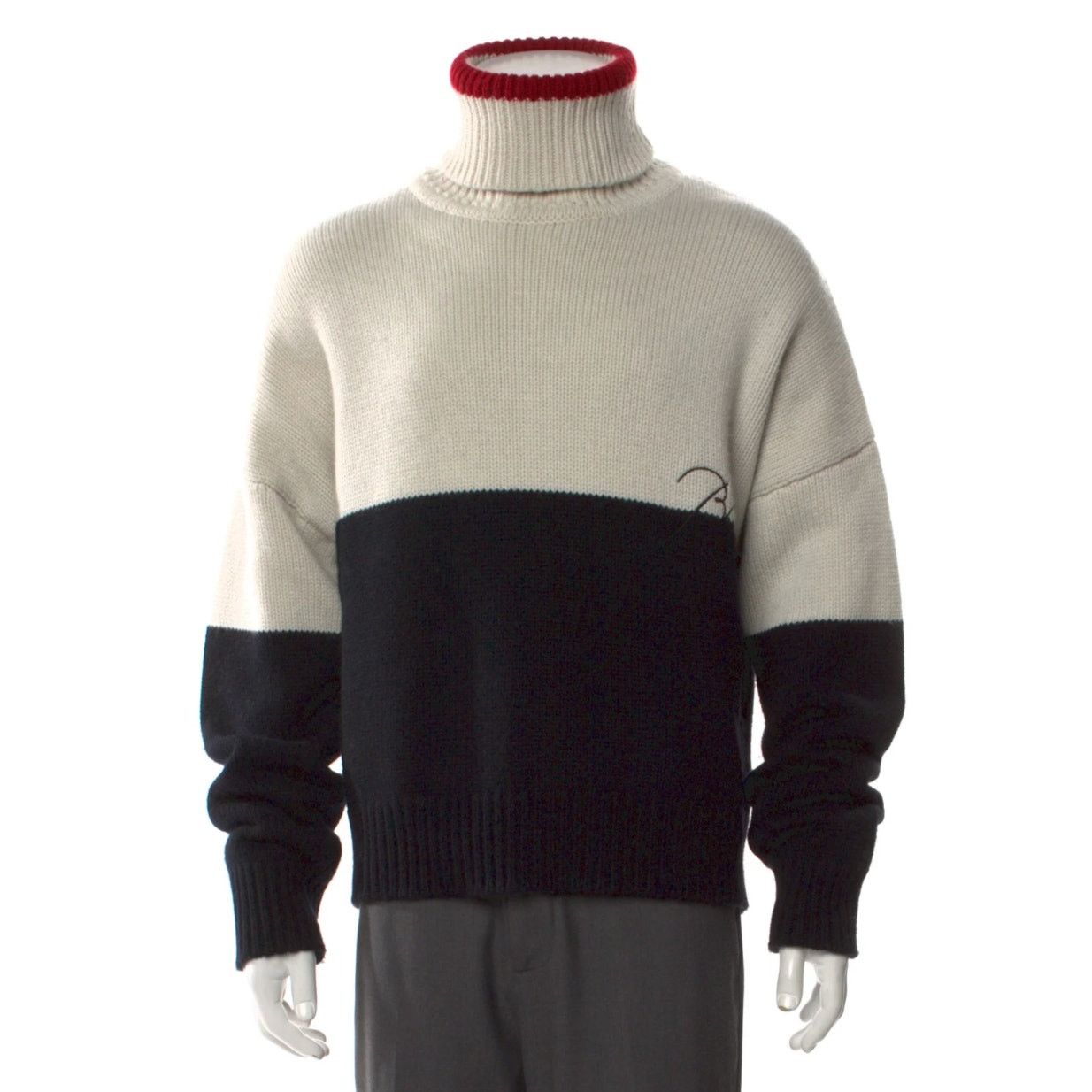 Rhude Rhude Black & Off-White Wool Colorblock Turtleneck Size US M / EU 48-50 / 2 - 1 Thumbnail
