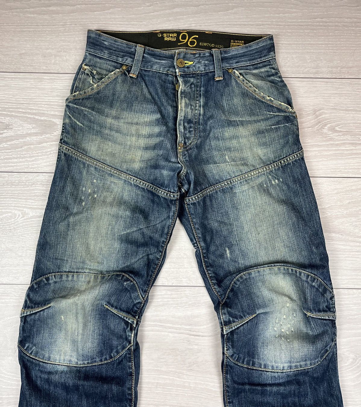 G-Star G Star Raw Elwood Denim Loose Fit Washed Distressed Pants Size US 31 - 5 Thumbnail