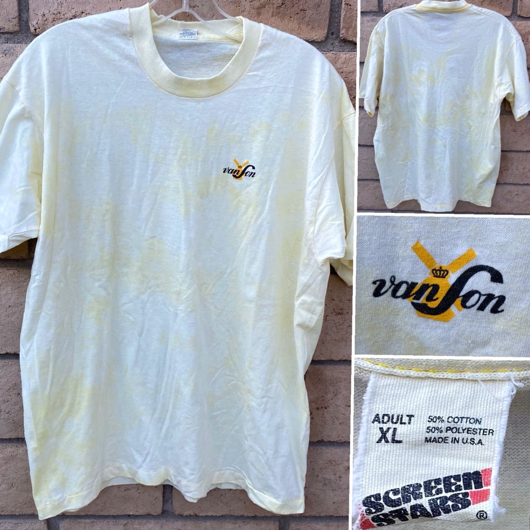 Vintage VINTAGE Screen Stars T Shirt Graphic Tee Single Stitch XL Yellow Men 1980s Van Son Windmill Graphic Tee Size US XL / EU 56 / 4 - 2 Thumbnail