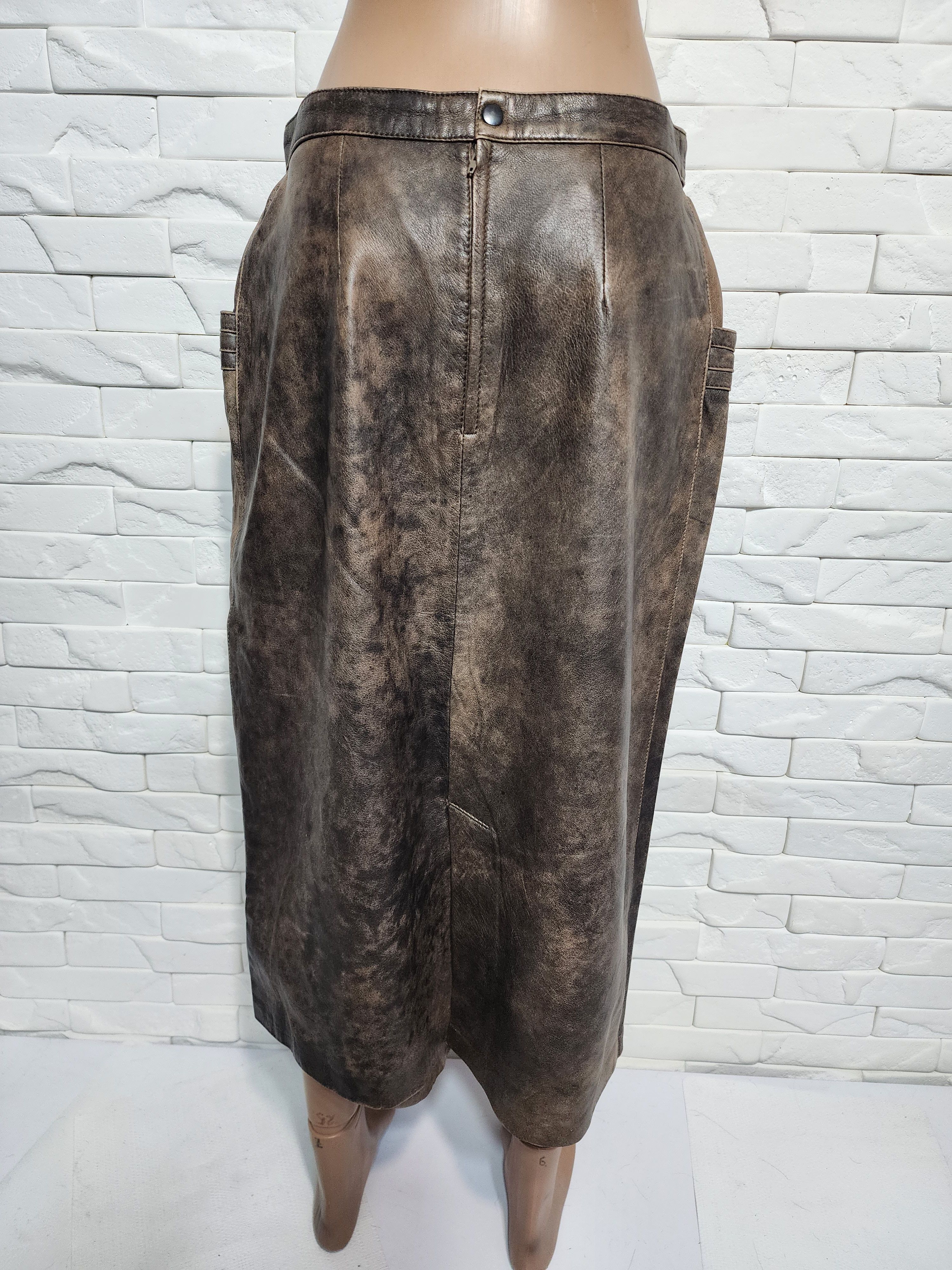 Other Brown Leather Skirt with Pockets Size 30" / US 8 / IT 44 - 4 Thumbnail